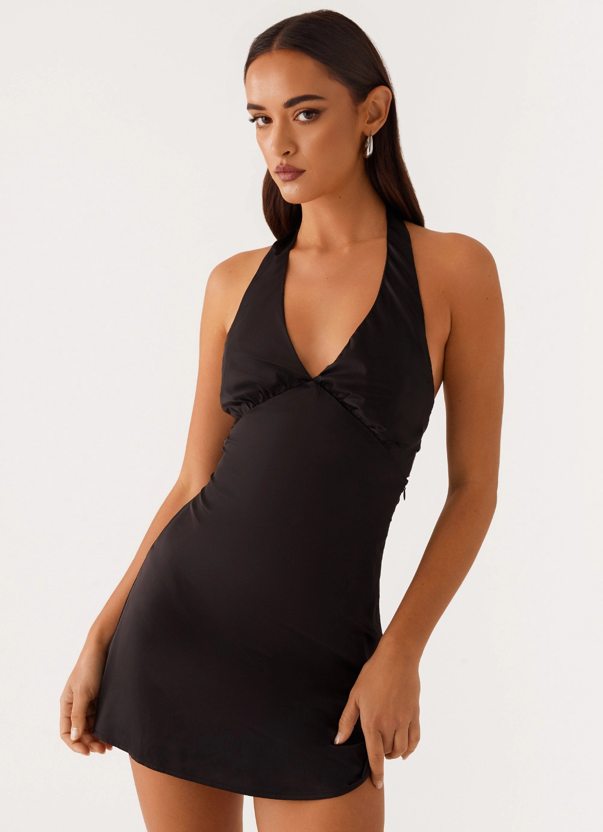 Heavy Hearted Mini Dress - Black Perfect Waist Light Aesthetic