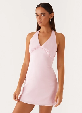 Polished Appearance Heavy Hearted Mini Dress - Pink