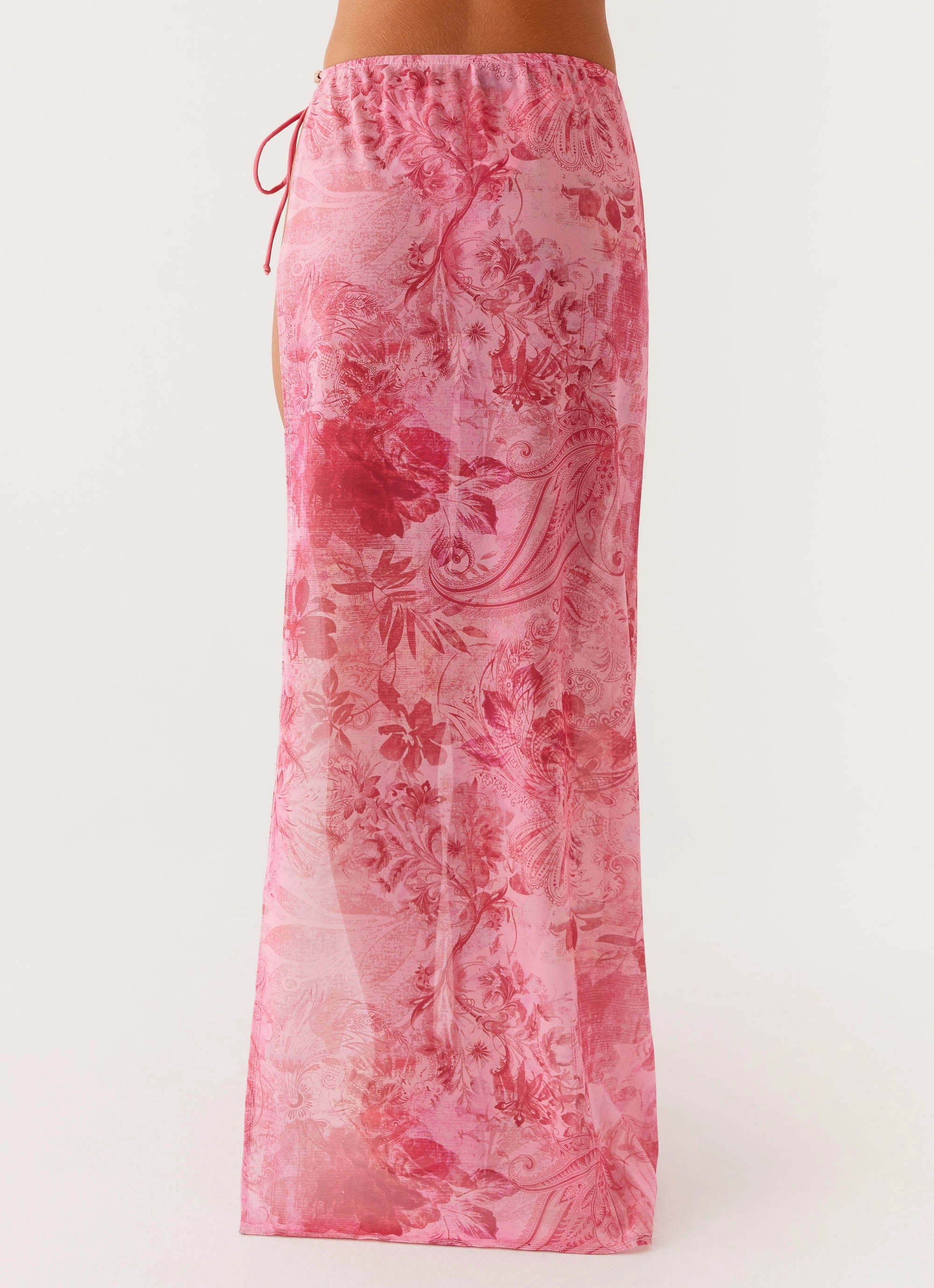 Here For It Beaded Maxi Skirt - Pink Print Style Layering Pastel tone