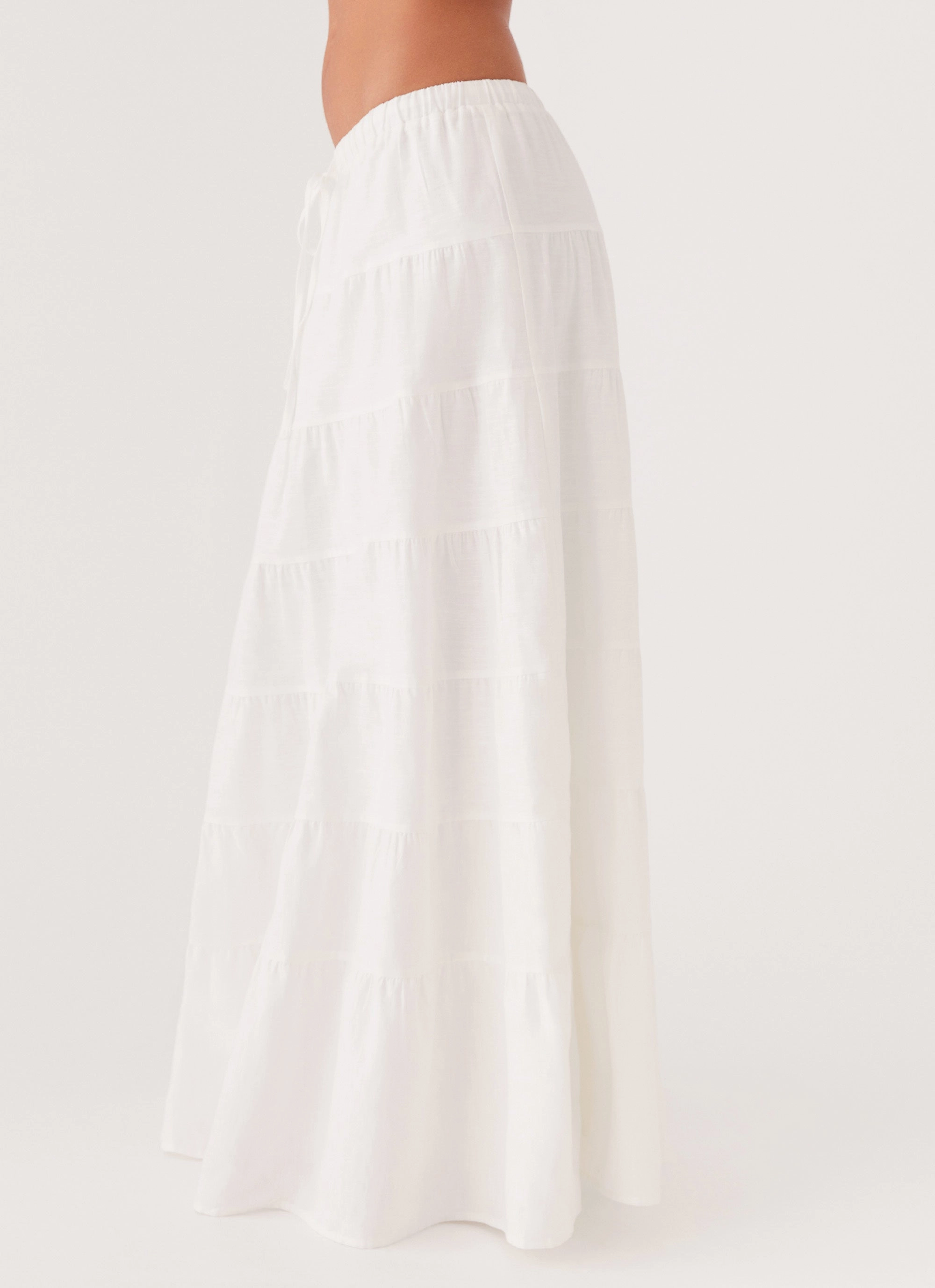 Refined Texture Mariella Linen Maxi Skirt - White
