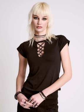Lattice T-shirt Casual Style Wear