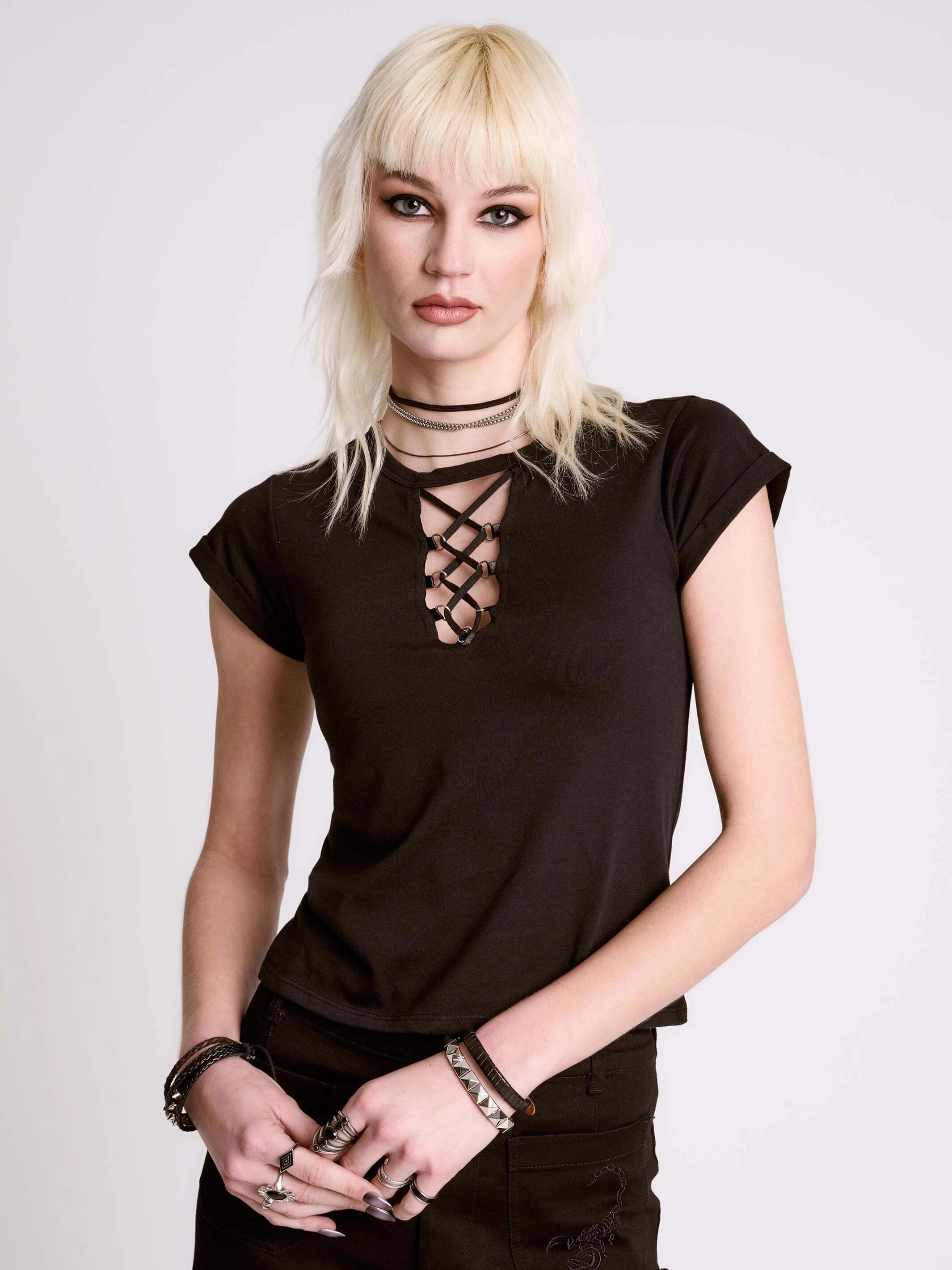 Lattice T-shirt Casual Style Wear