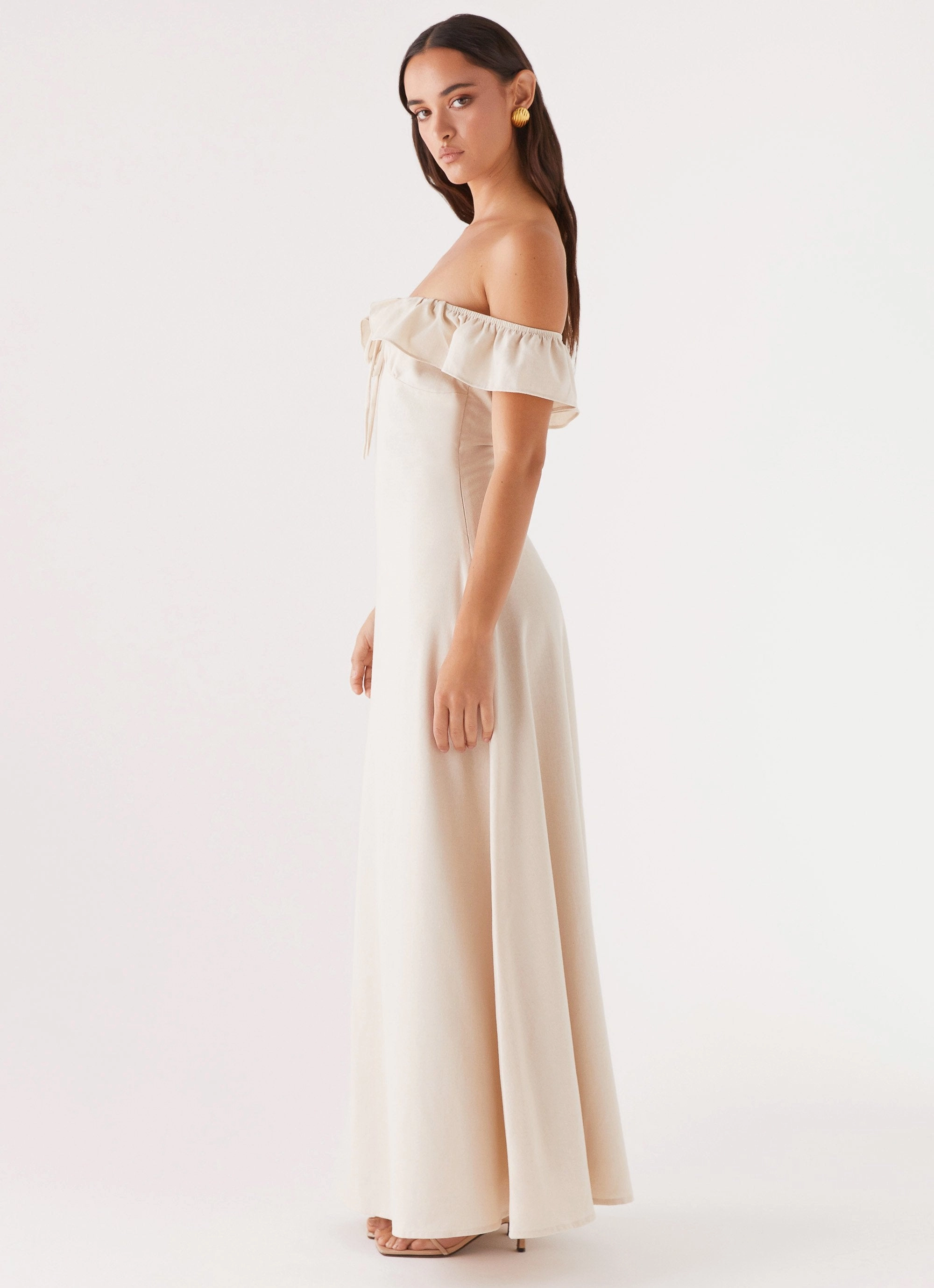 Amarosa Linen Maxi Dress - Natural Beachwear