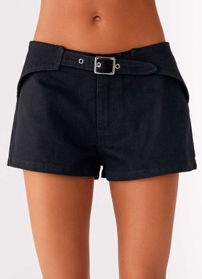 Cooling Effect Montana Mini Shorts - Black