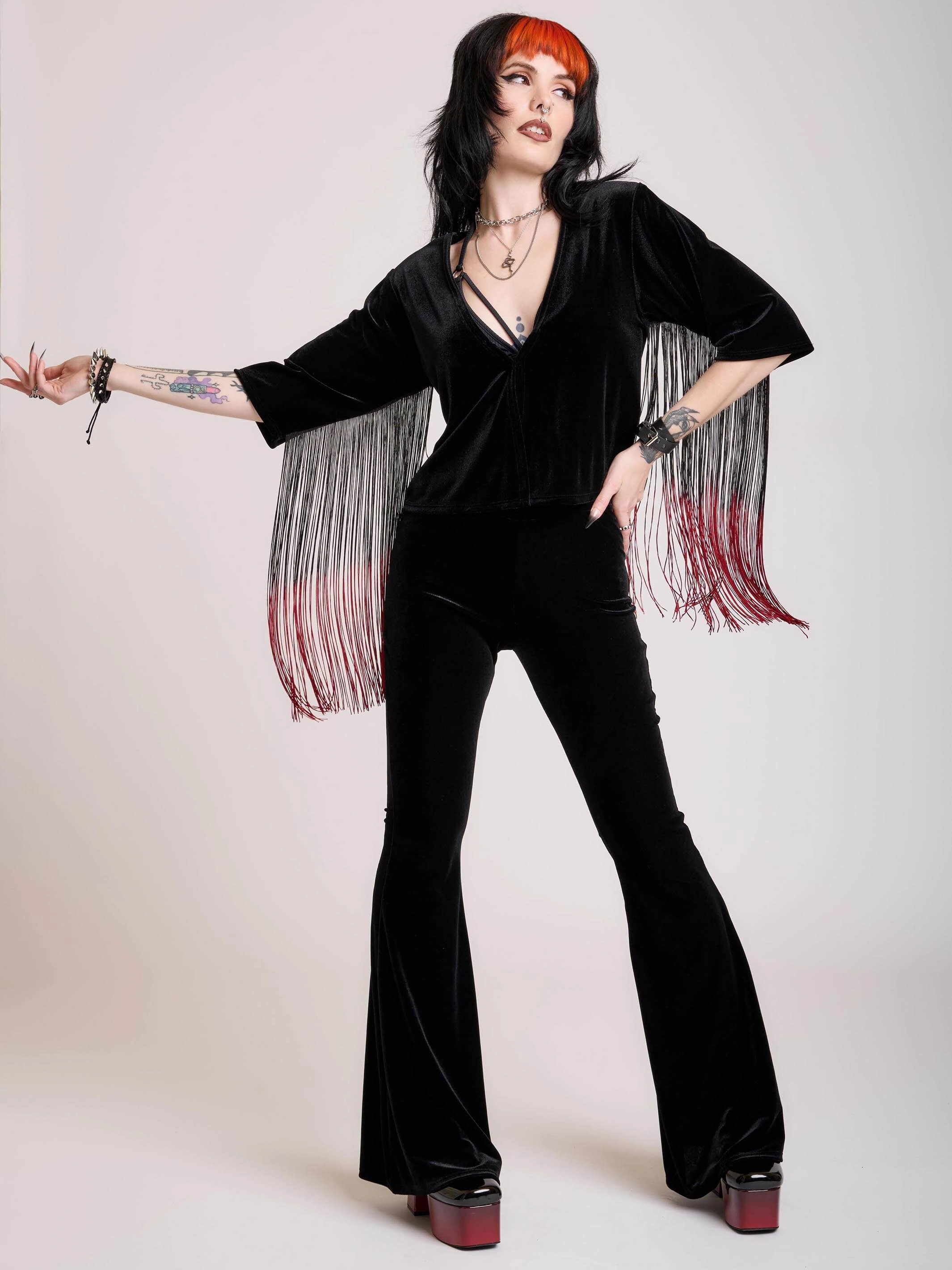 Three quarter cuff High End Dipped in Blood Cropped Kimono