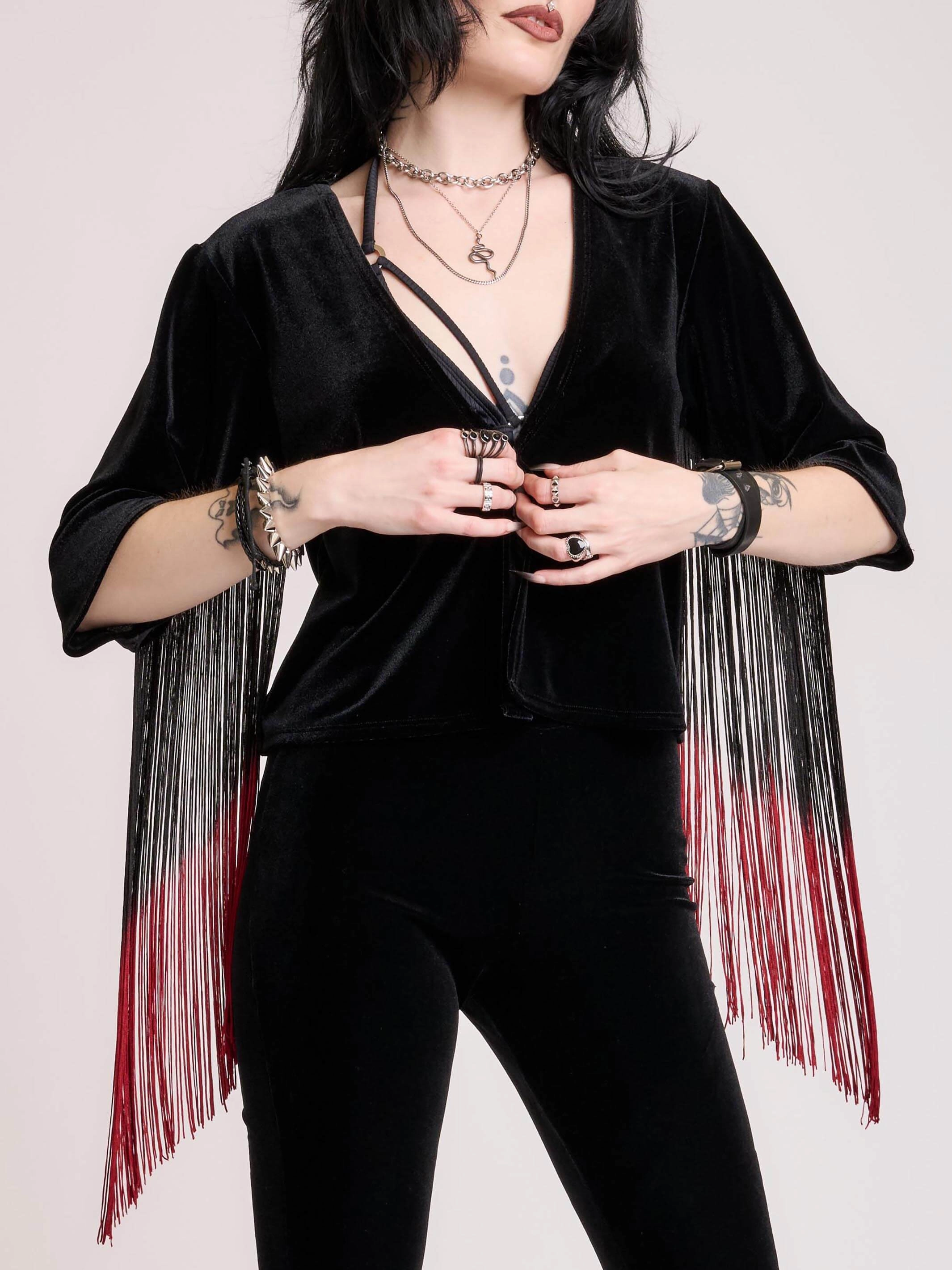 Dipped in Blood Cropped Kimono Accessorize