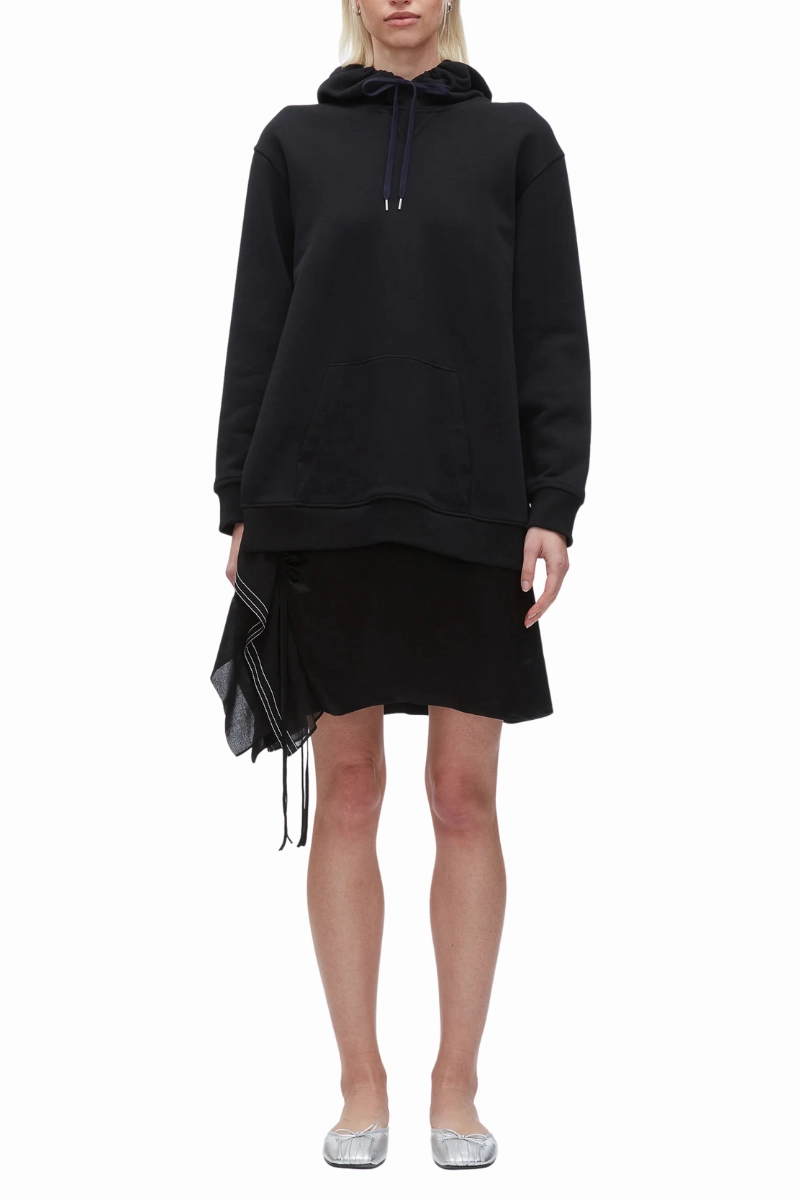 Tailored Layers Feminine Charm Hoodie Combo Dress