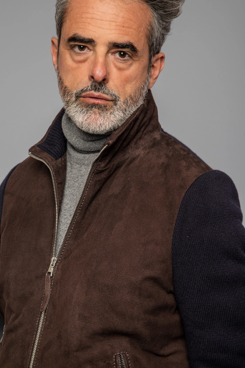 Francis Knit Leather Jacket Hypoallergenic Textile Ultraviolet Protection Factor