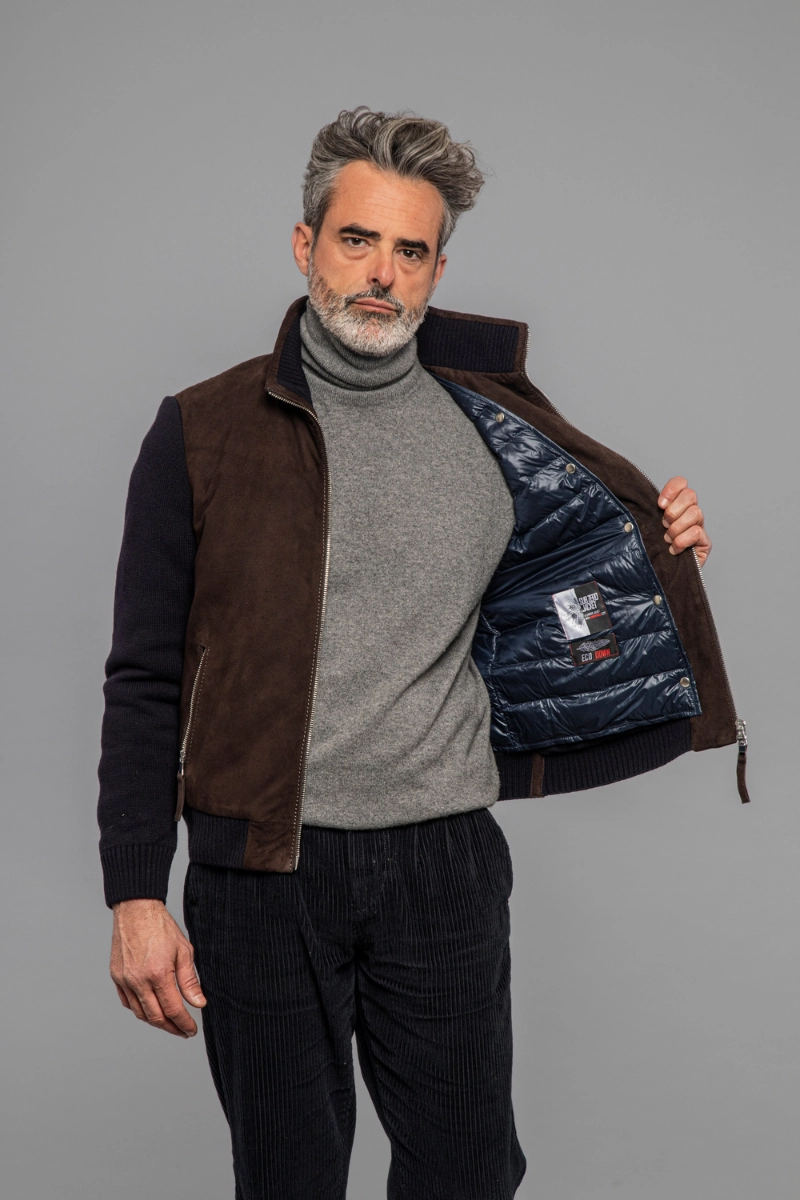 Francis Knit Leather Jacket AntiPilling Finish