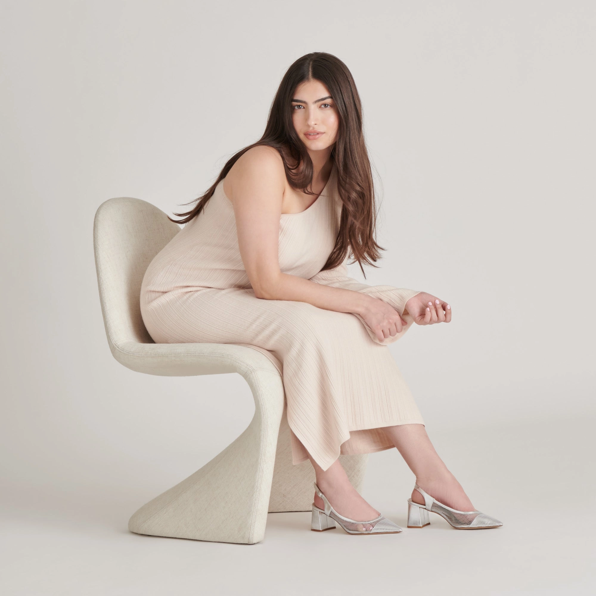 BLONDI HEELS SILVER MESH Modern Muse Trendy Heels