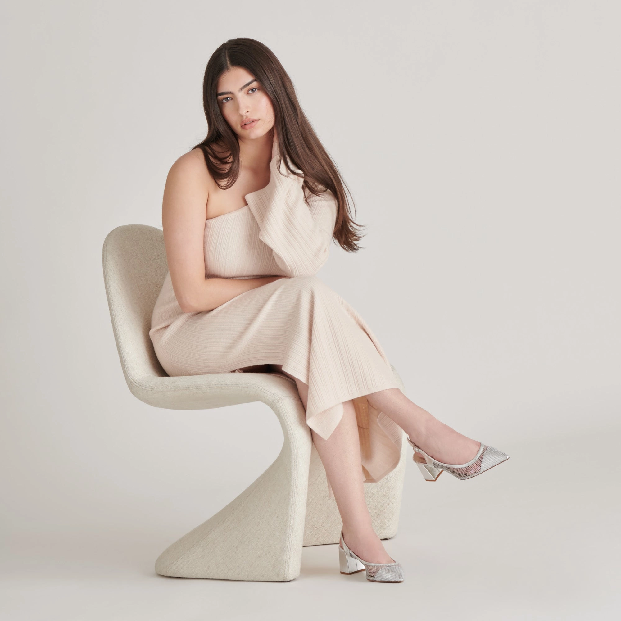 BLONDI HEELS SILVER MESH Daily Wear