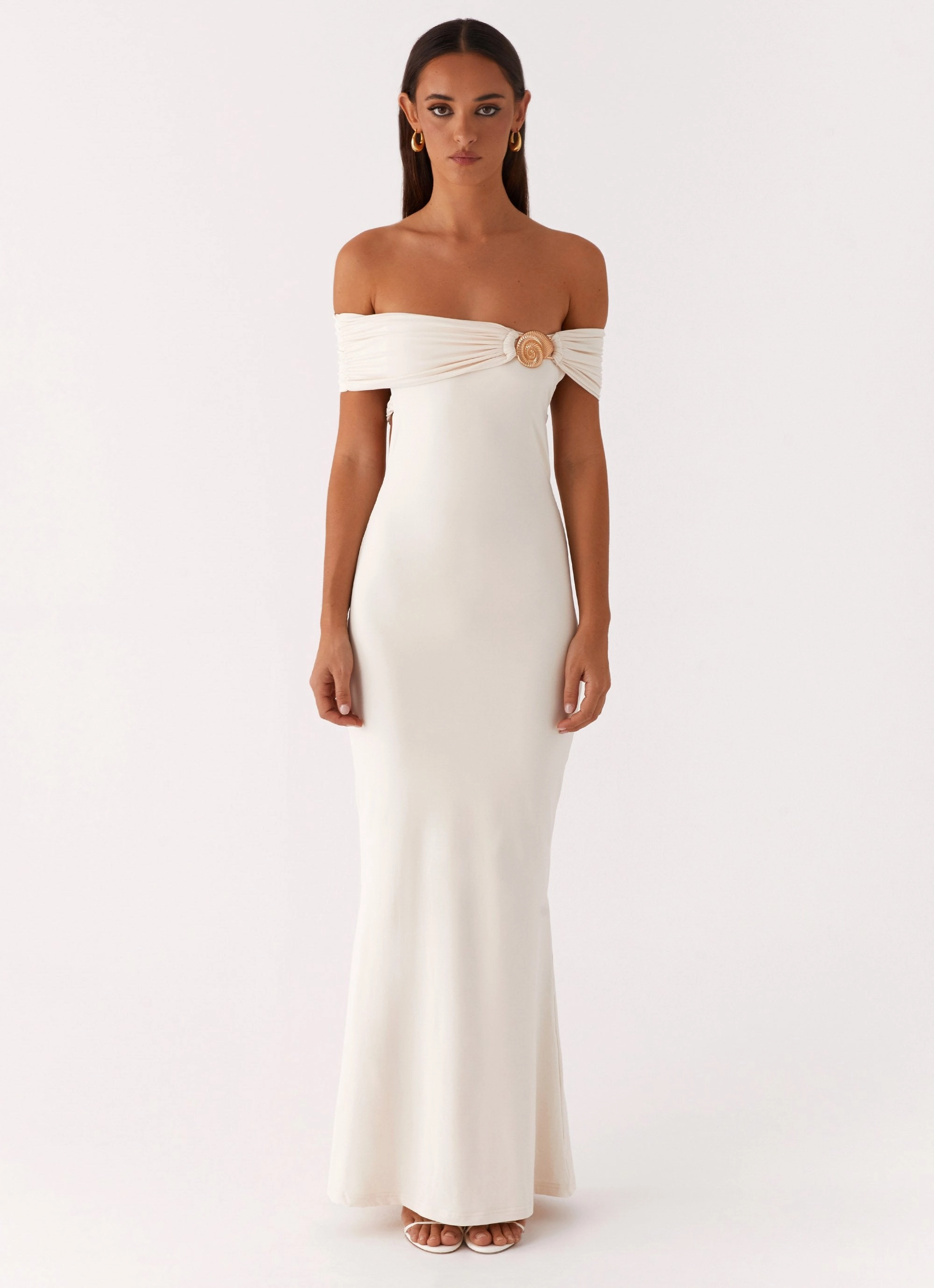 Illusion Maxi Dress - Ivory Glam Feel effortless grace