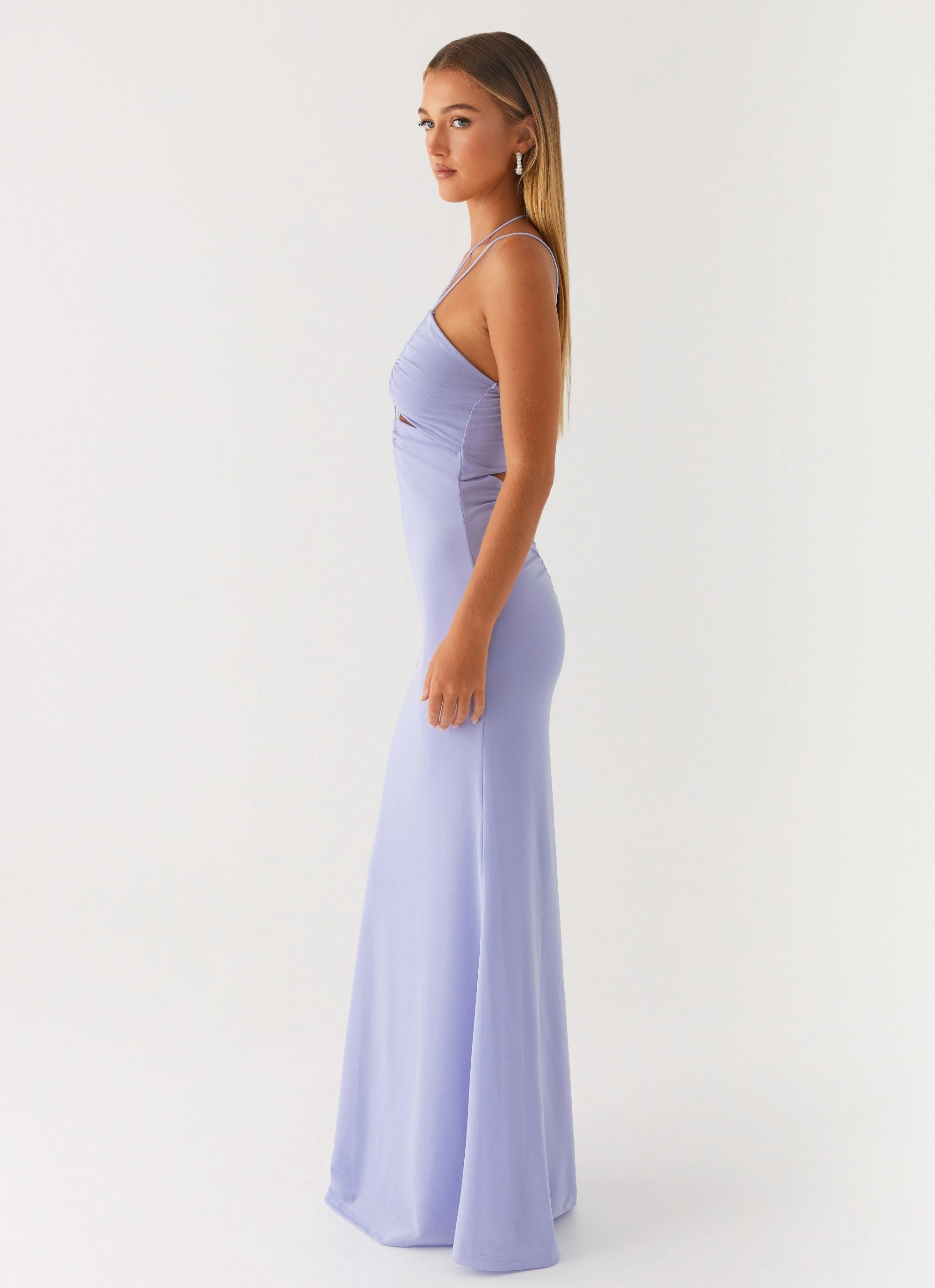 Roberta Maxi Dress - Heather Blue Easy to Wear Basic Warm