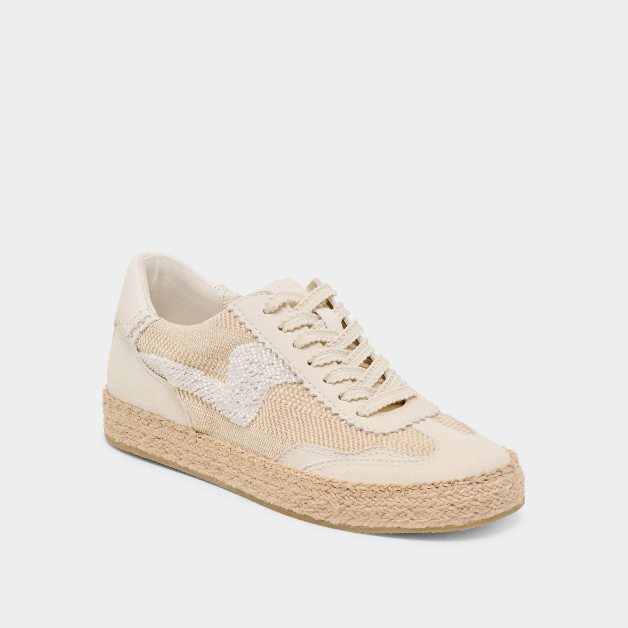 NOTICE ESPADRILLE BEAD SNEAKERS NATURAL MULTI BURLAP Leather Upper Sport Aesthetic