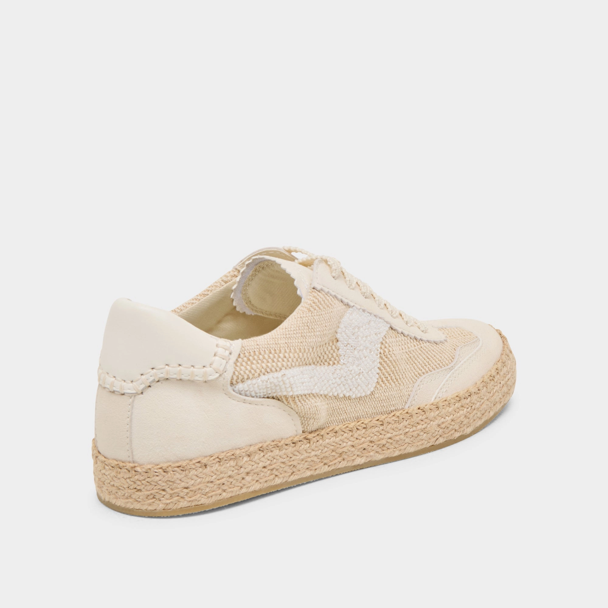 NOTICE ESPADRILLE BEAD SNEAKERS NATURAL MULTI BURLAP Noise Reducing Sole carbon fiber shank