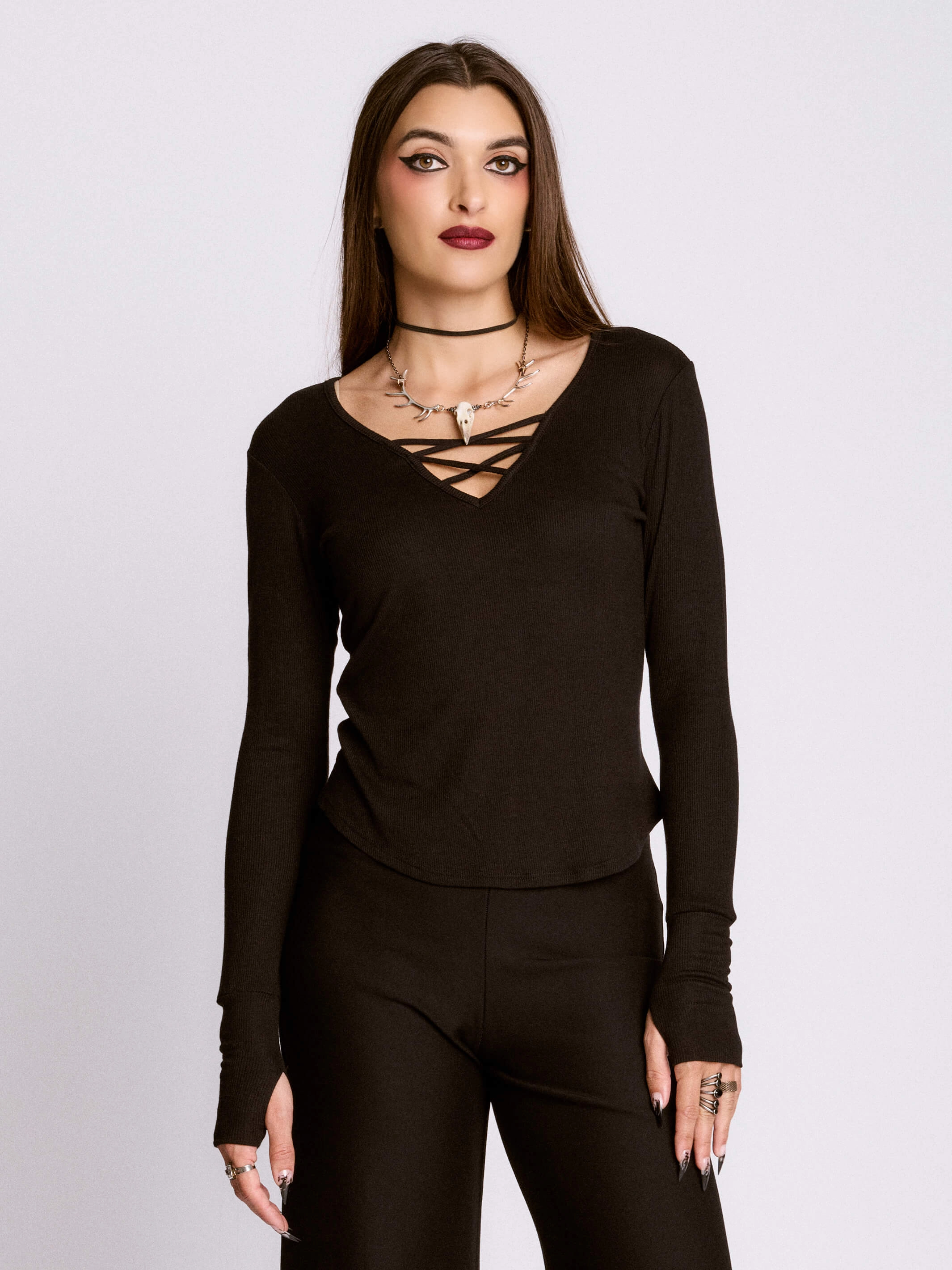 regular Long Sleeve Spine Top