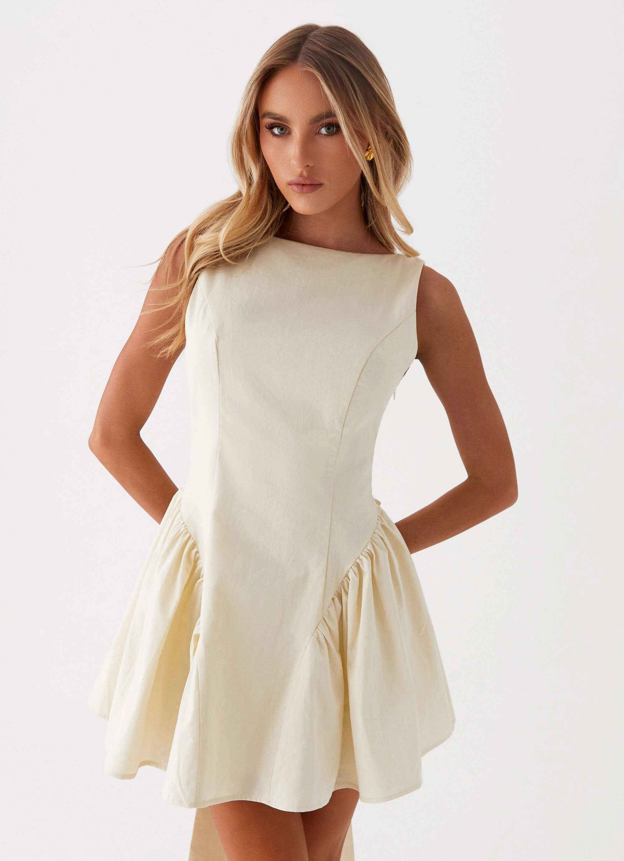Invited Mini Dress - Ivory Soft Drape