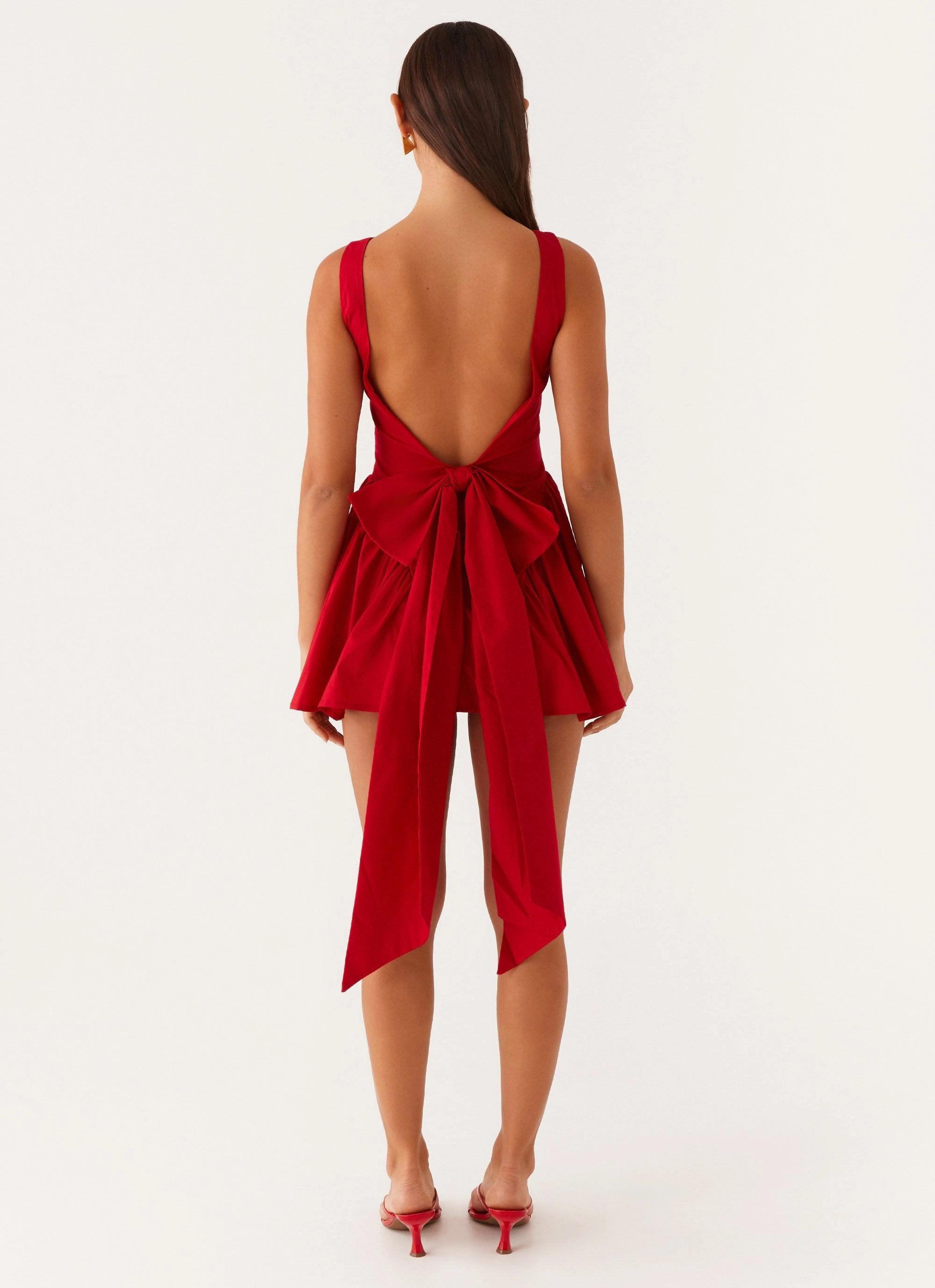 Invited Mini Dress - Red Quick Drying Textured Surface