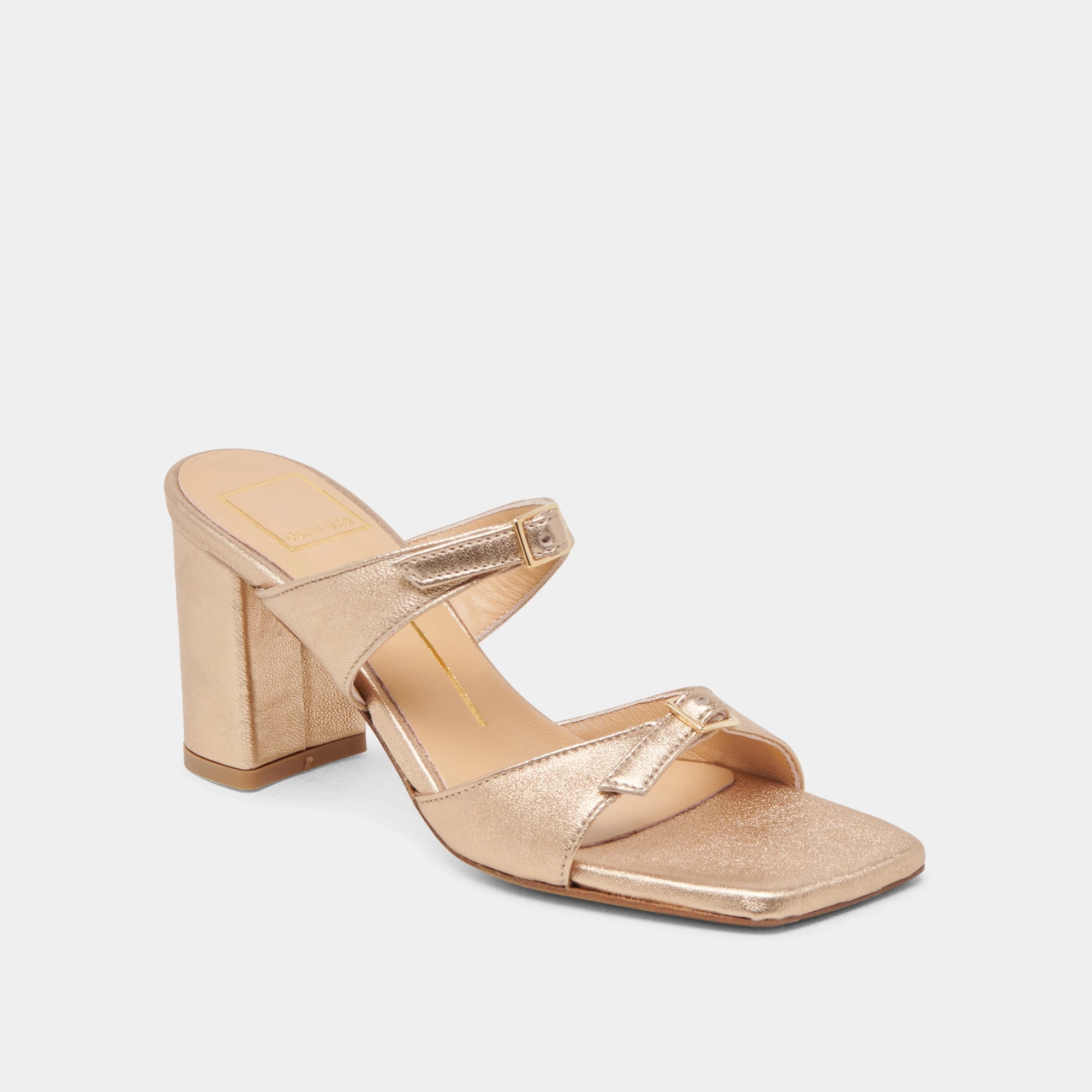 SHANE HEELS GOLD METALLIC LEATHER Photo Queen