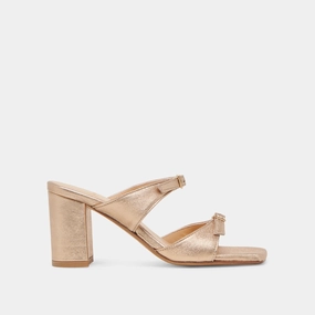 SHANE HEELS GOLD METALLIC LEATHER Run Guard