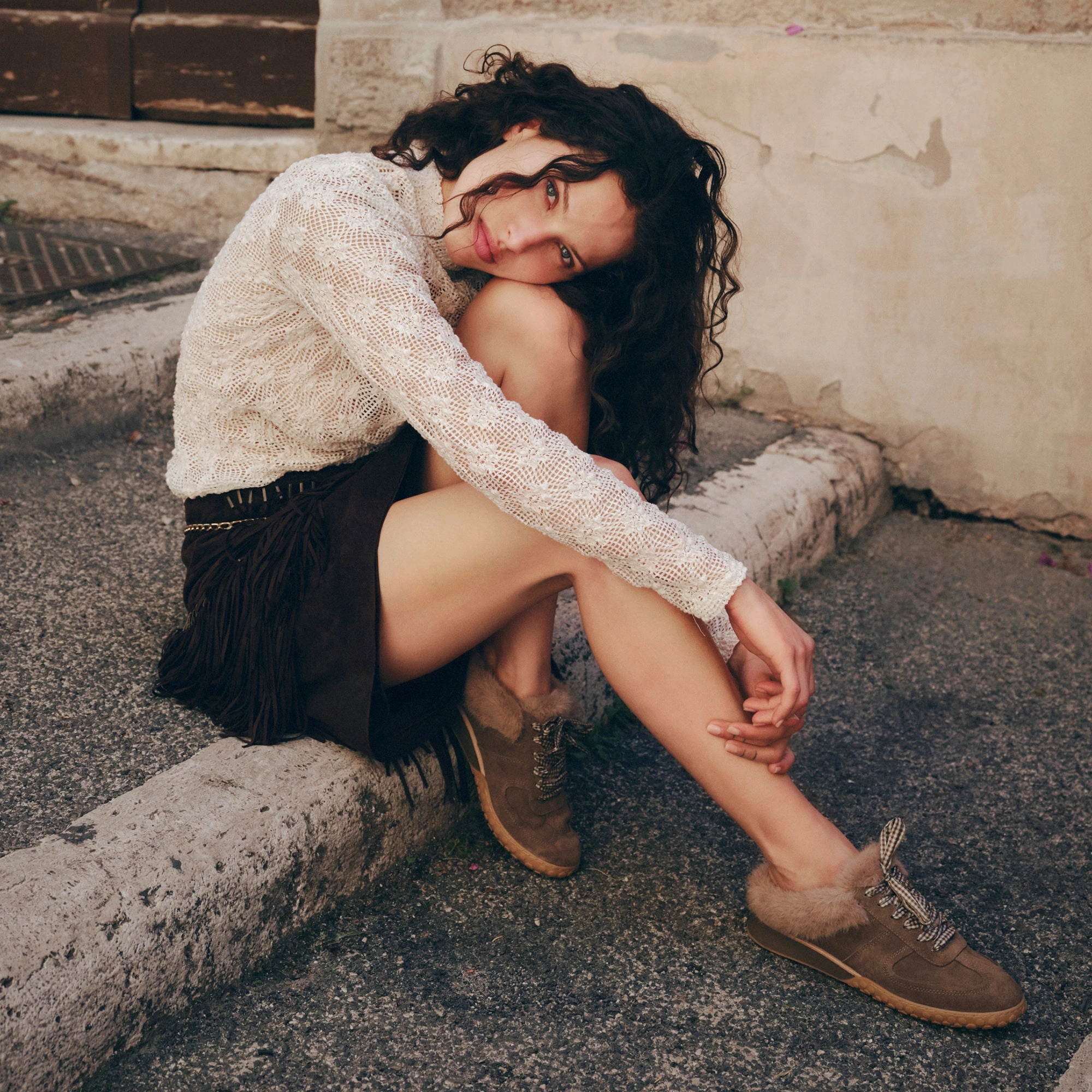 Torque Control Busy Days IZZEY PLUSH SNEAKERS OLIVE SUEDE