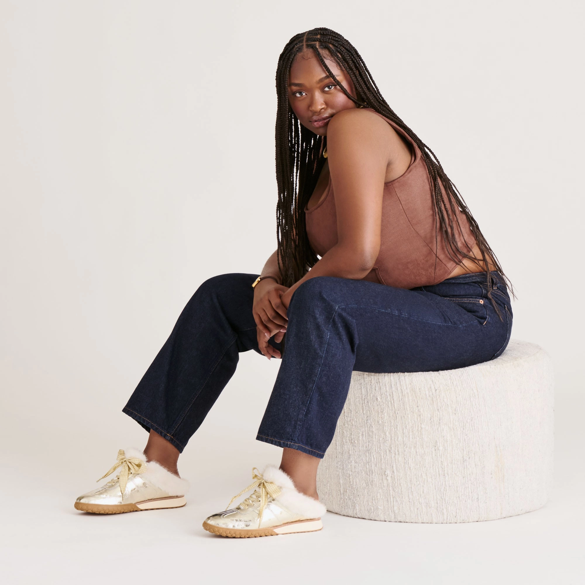 Sneaker Releases IZZEY PLUSH SNEAKERS PLATINUM LEATHER