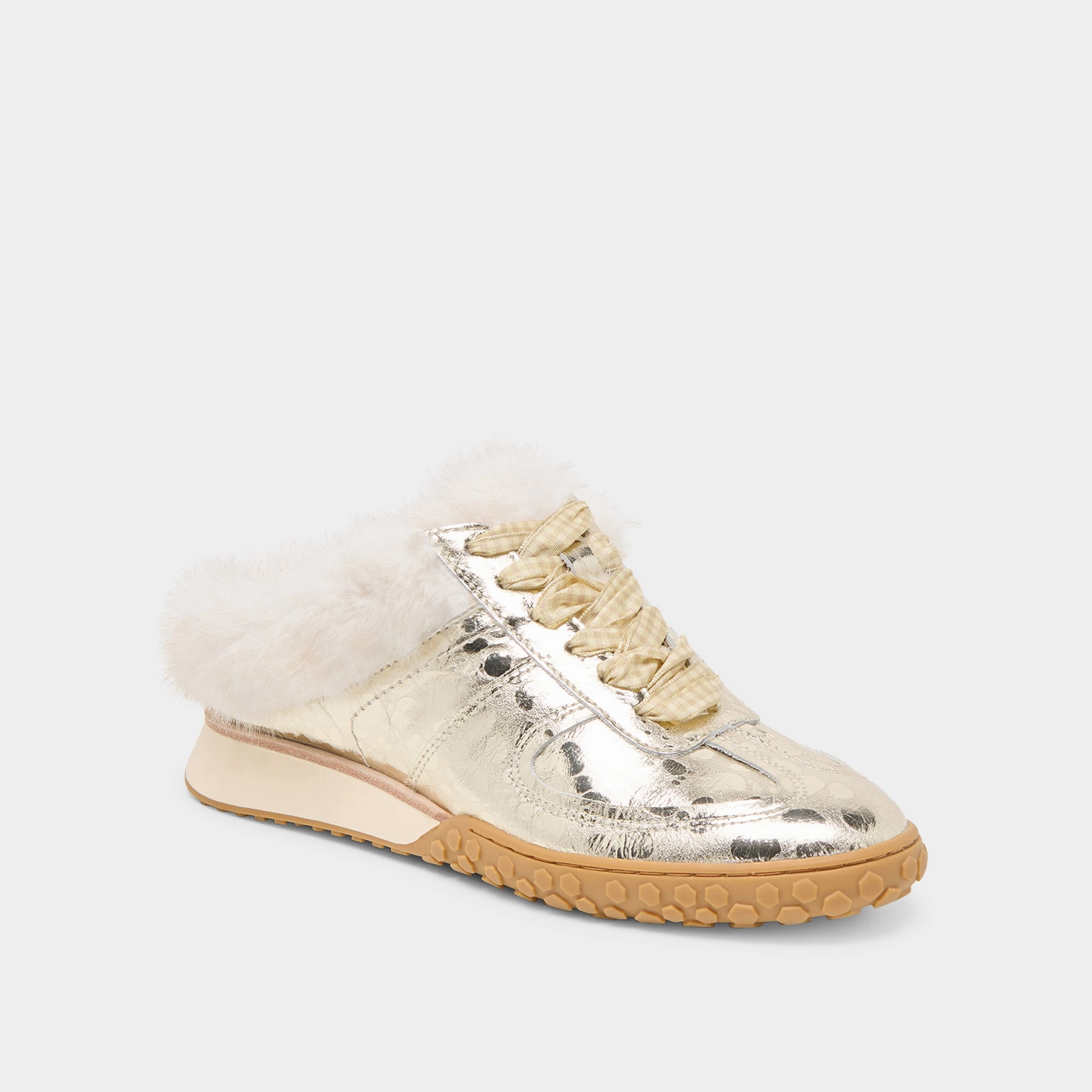 All-weather lining Heat Dissipating IZZEY PLUSH SNEAKERS PLATINUM LEATHER