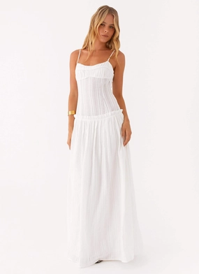 Polished Form Jacinda Drop Waist Maxi Dress - Ivory