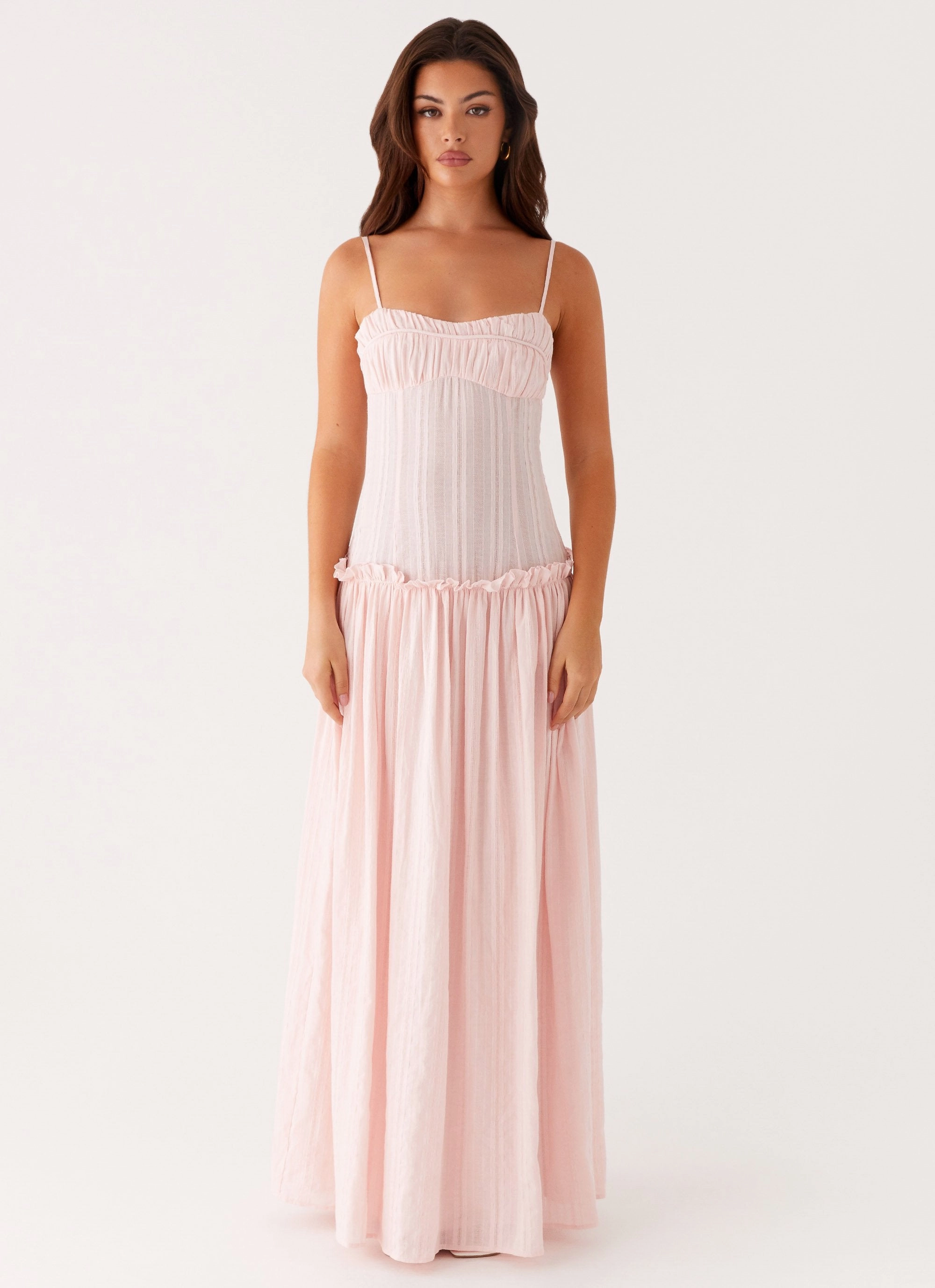 relaxed elegance Jacinda Drop Waist Maxi Dress - Pink