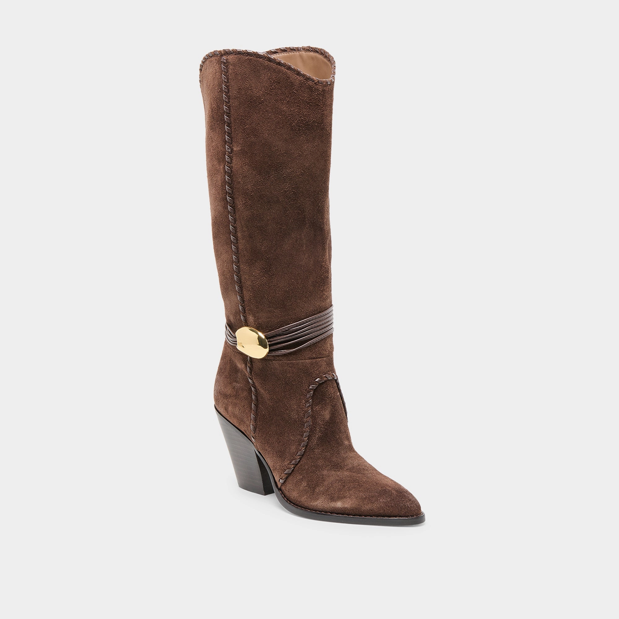 JODY WIDE CALF BOOTS DK BROWN SUEDE Removable