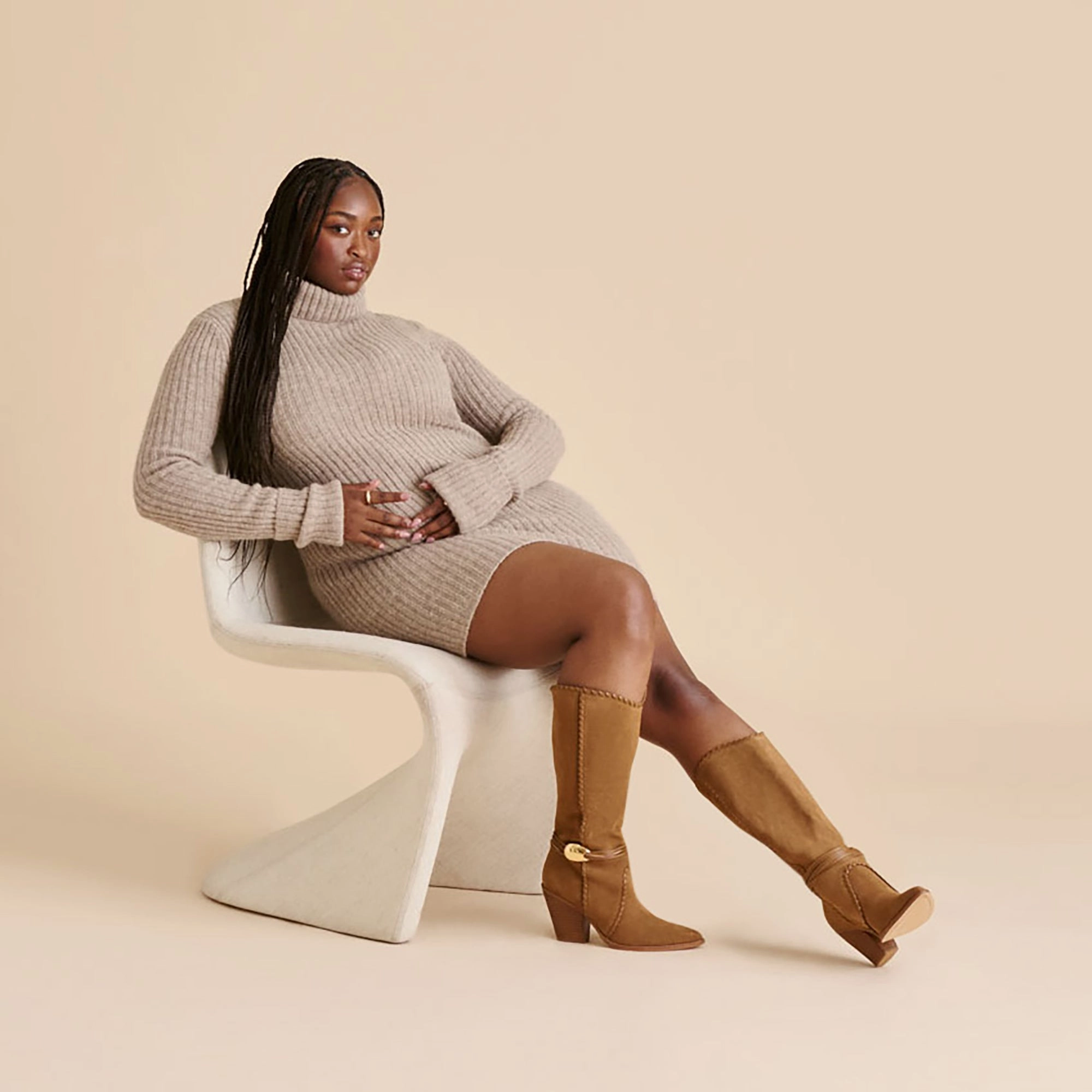 Work Wear JODY WIDE CALF BOOTS LT BROWN SUEDE