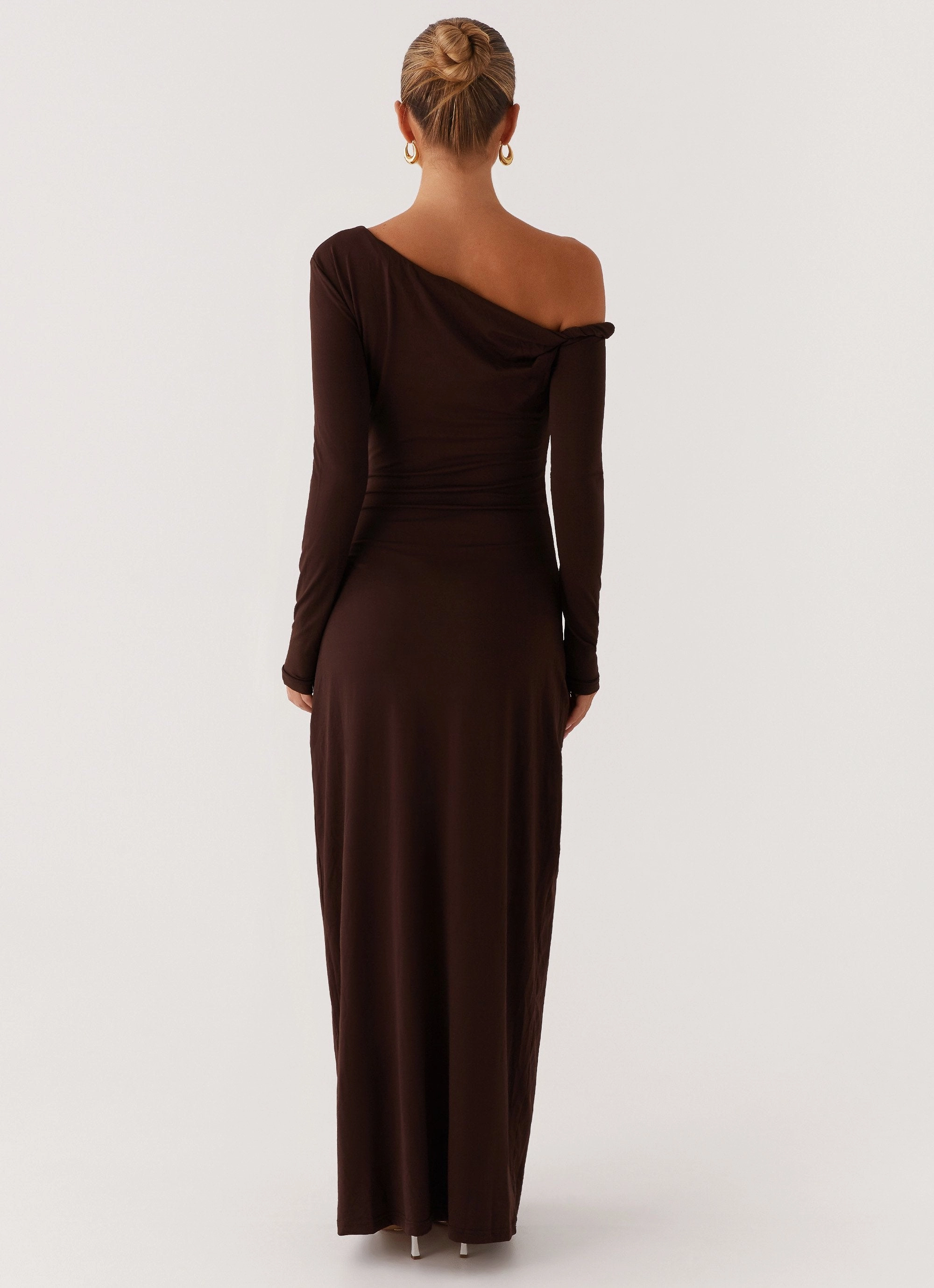 Jordana Twist Maxi Dress - Brown Relaxed Fit packable