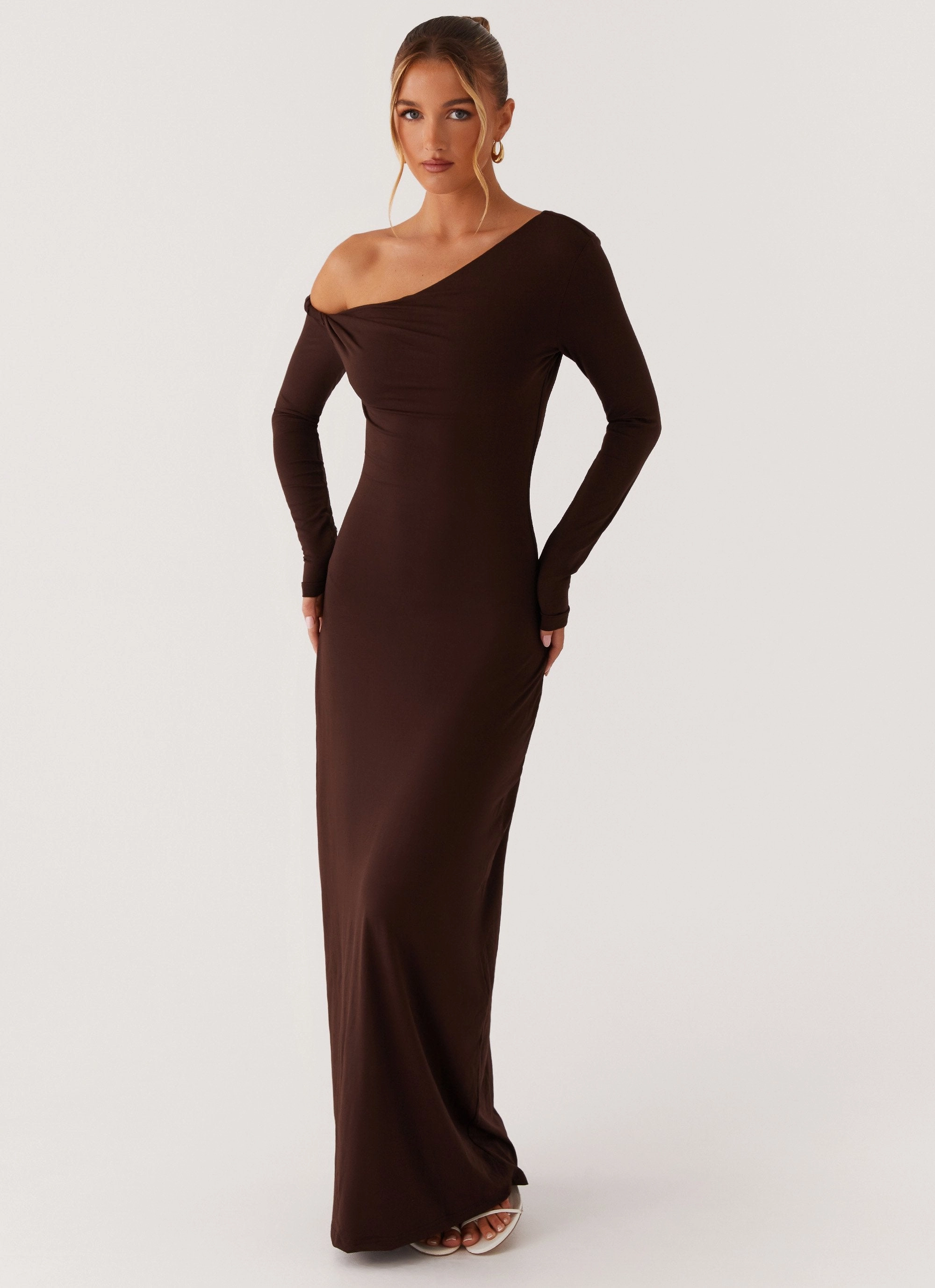 Jordana Twist Maxi Dress - Brown Perfect Wear Peace Glow