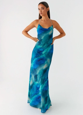 Soft Vibes Journey Maxi Dress - Blue Tie Dye