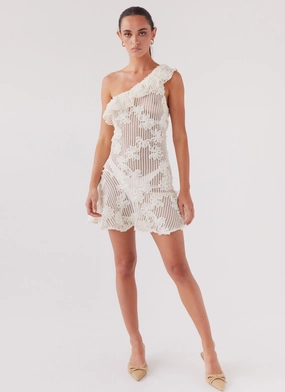 Juliette Embroidered Mini Dress - Ivory Tea Evening Classic