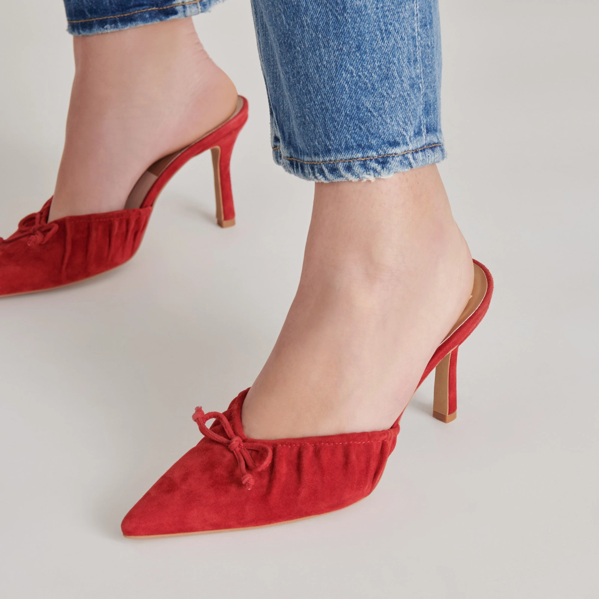 Vintage Chic Spring Sandals KAIRI HEELS CRIMSON SUEDE