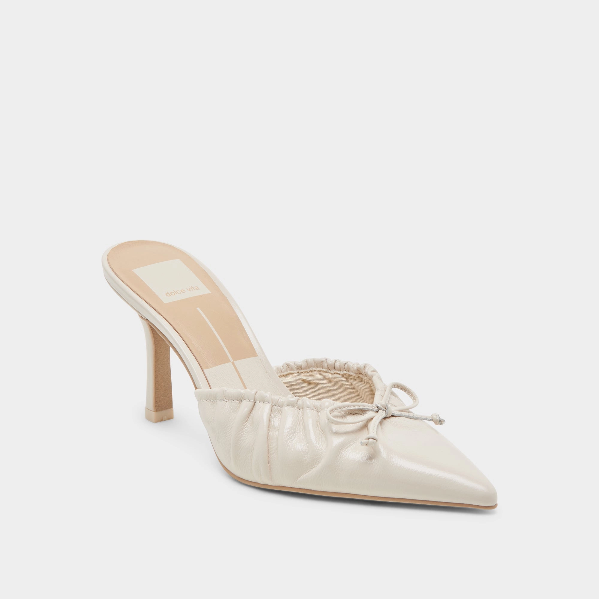 KAIRI HEELS IVORY CRINKLE PATENT Easy To Clean Iconic Finish