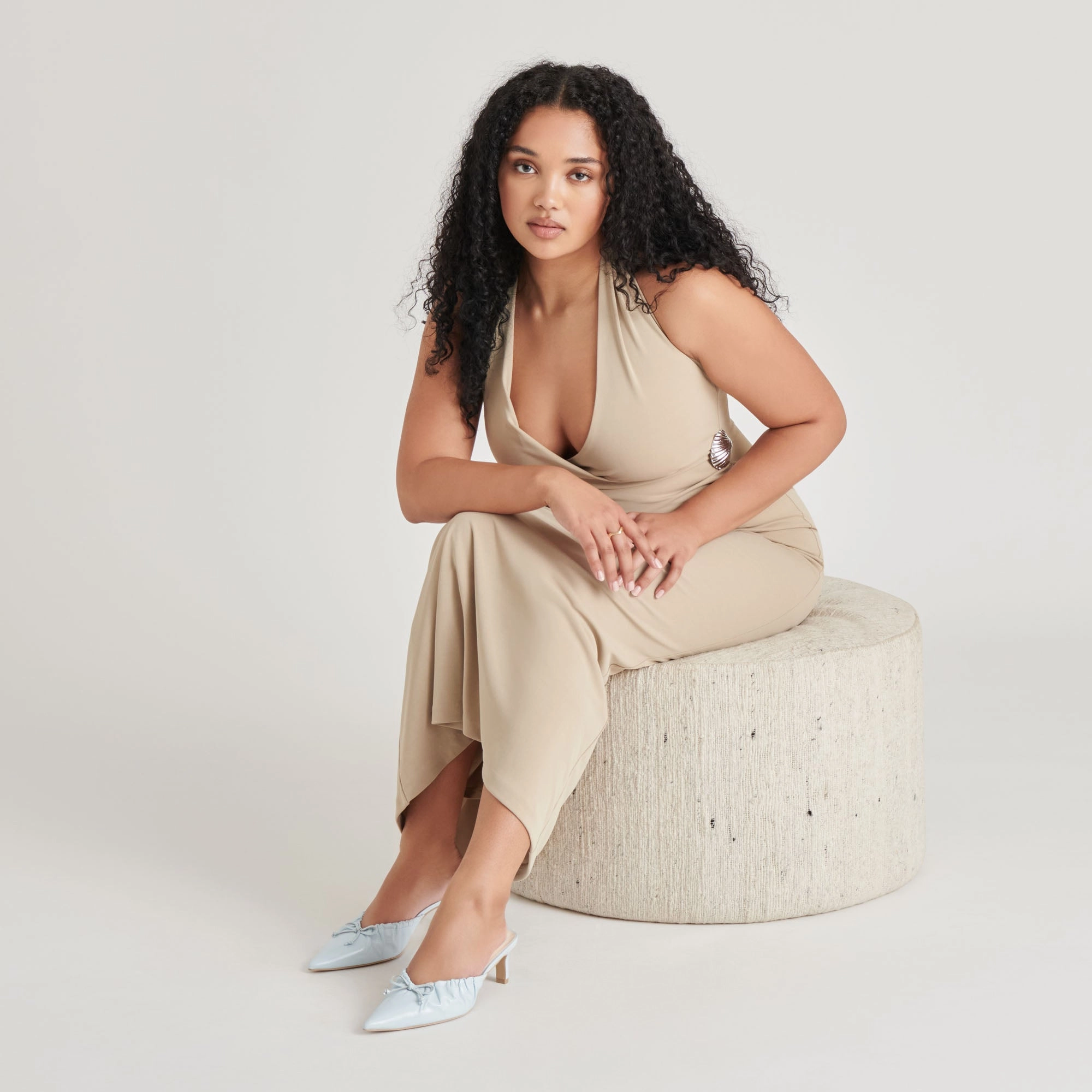 Stylish Heel KAIRI MID HEELS ICE BLUE CRINKLE PATENT