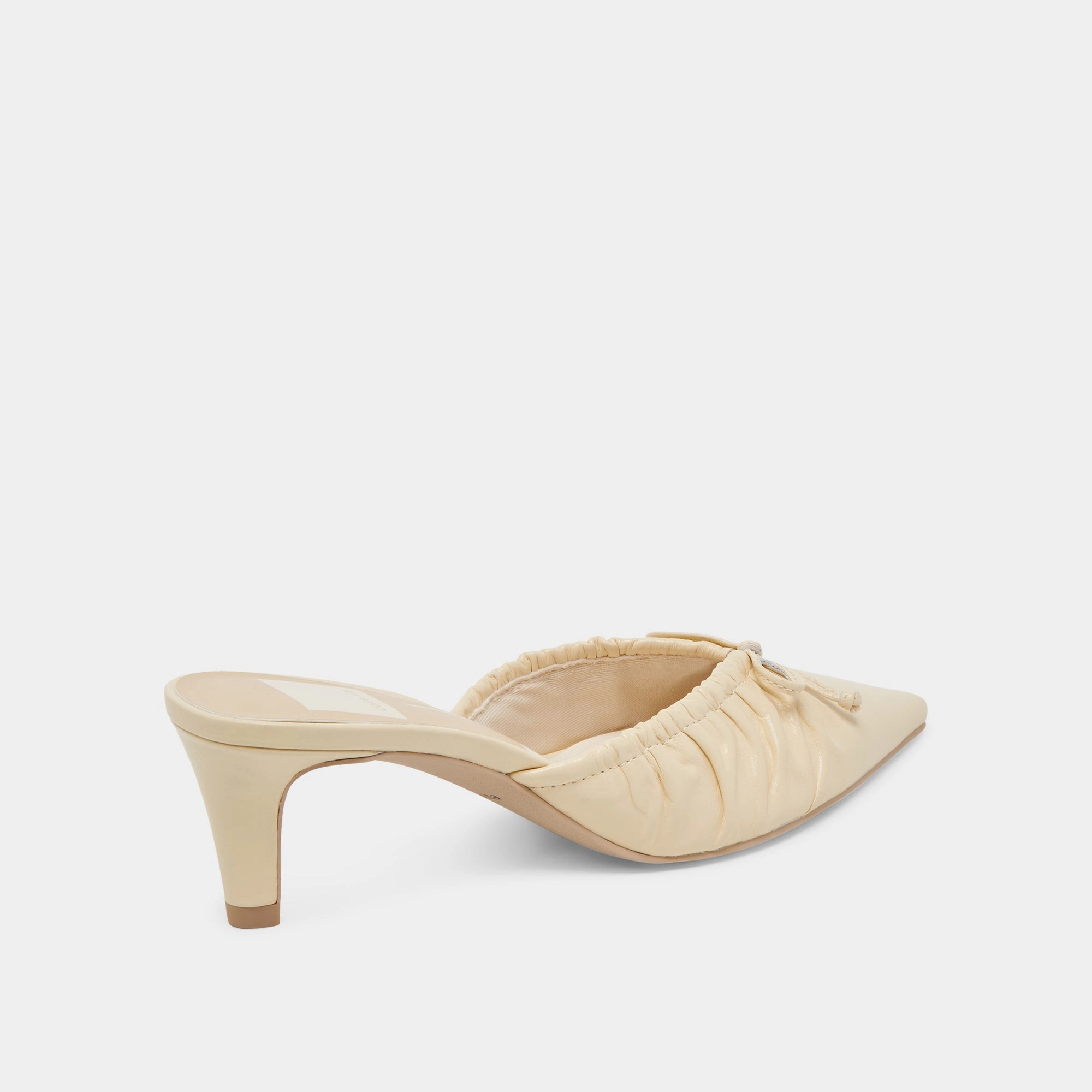 KAIRI MID HEELS LIGHT YELLOW CRINKLE PATENT Stand Out Sleek Shape