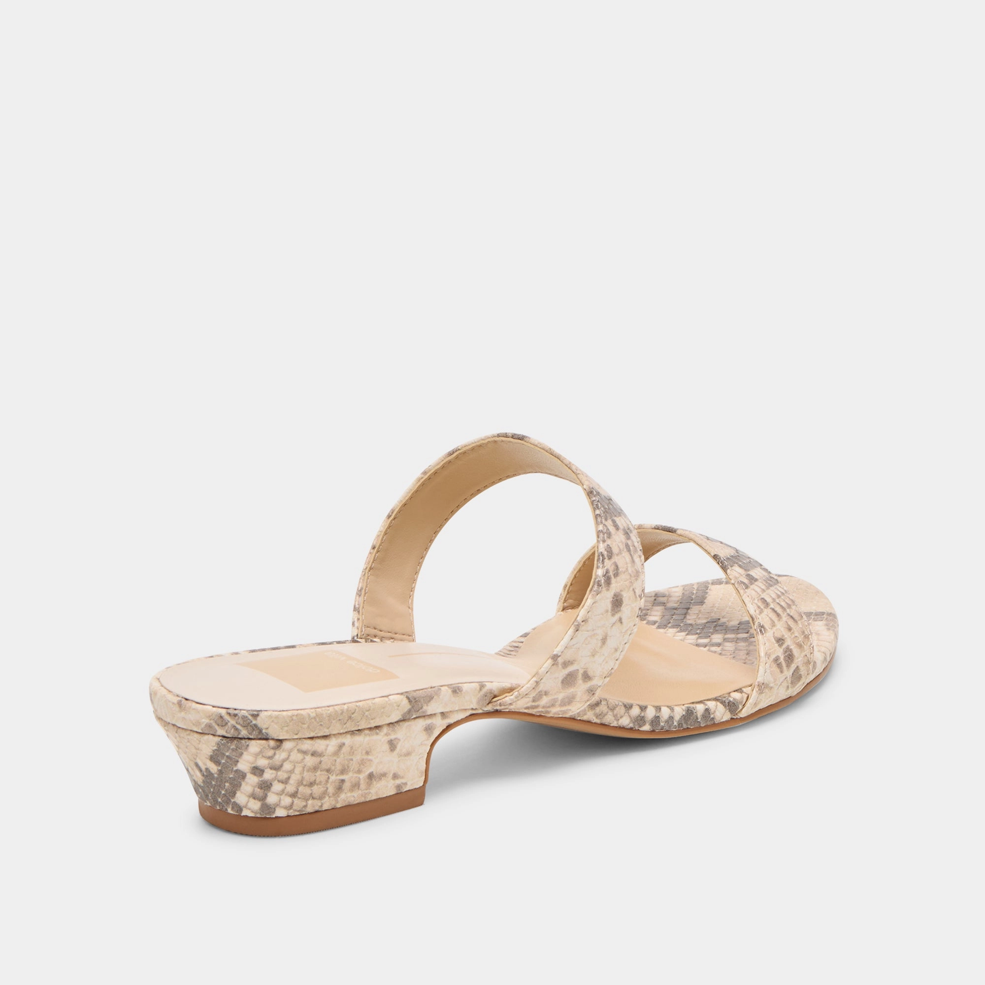 Urban Stroll Chic Comfortable KAMILE SANDALS NATURAL SNAKE EMBOSSED LEATHER