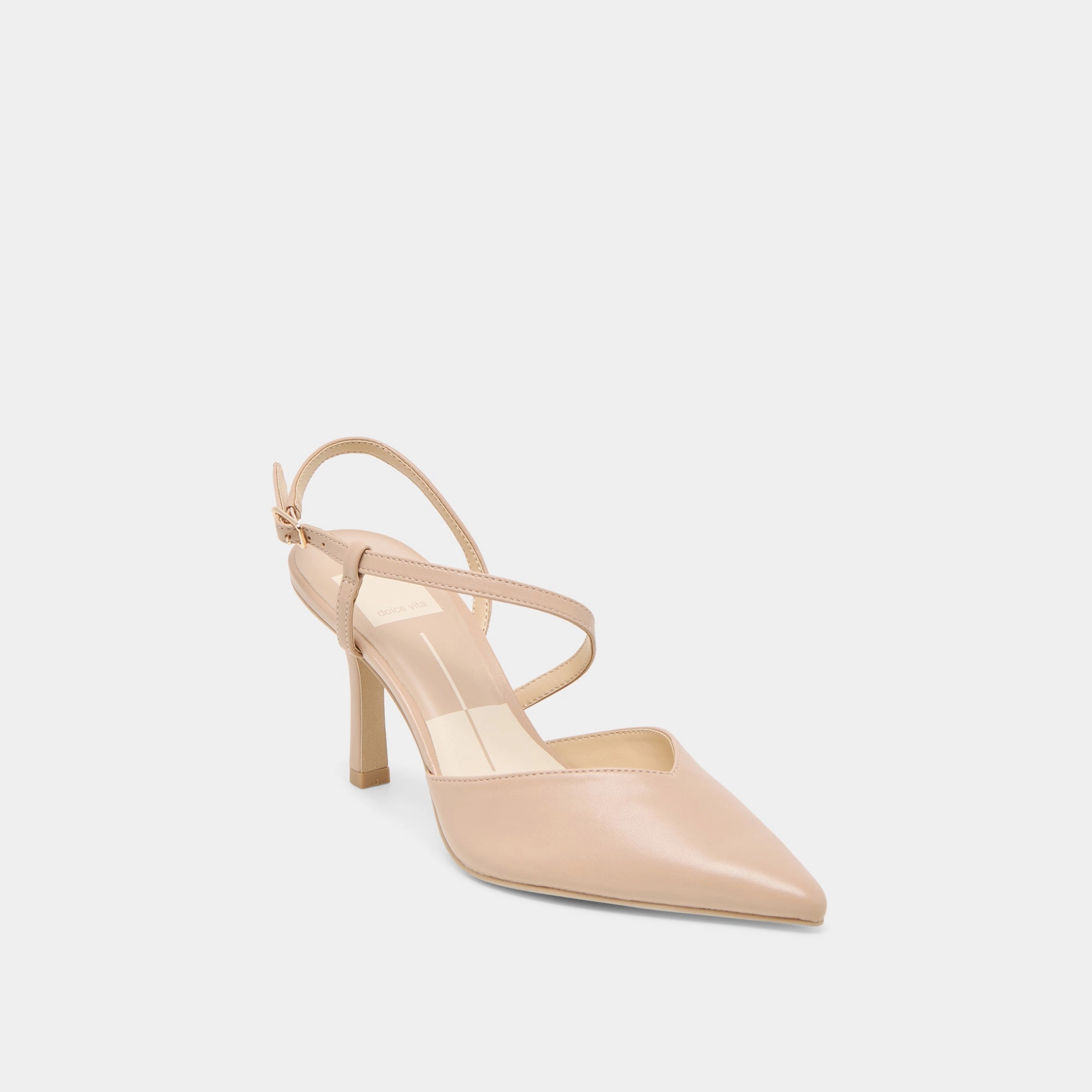 KAMRA HEELS BEIGE LEATHER Pointed Shoes Charity Chic