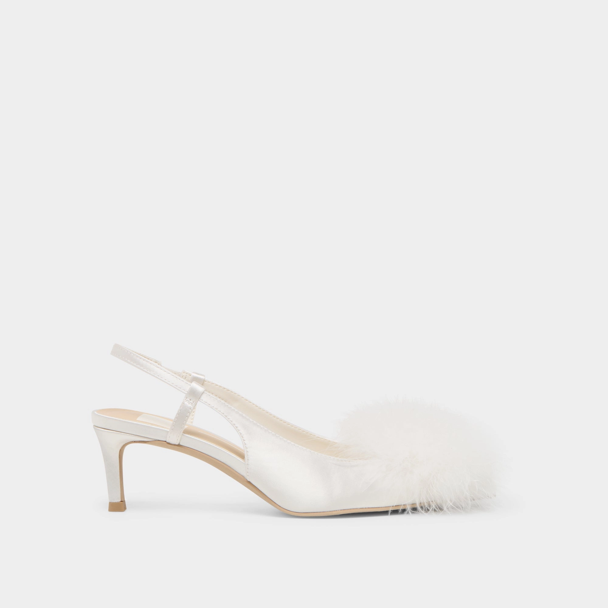 Sophisticated Design KAMY HEELS TRUE WHITE SATIN