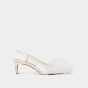 Sophisticated Design KAMY HEELS TRUE WHITE SATIN