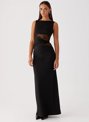 Cozy Texture Karma Maxi Dress - Black