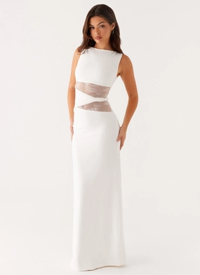 Karma Maxi Dress - White Relaxed Finish Regular-fit