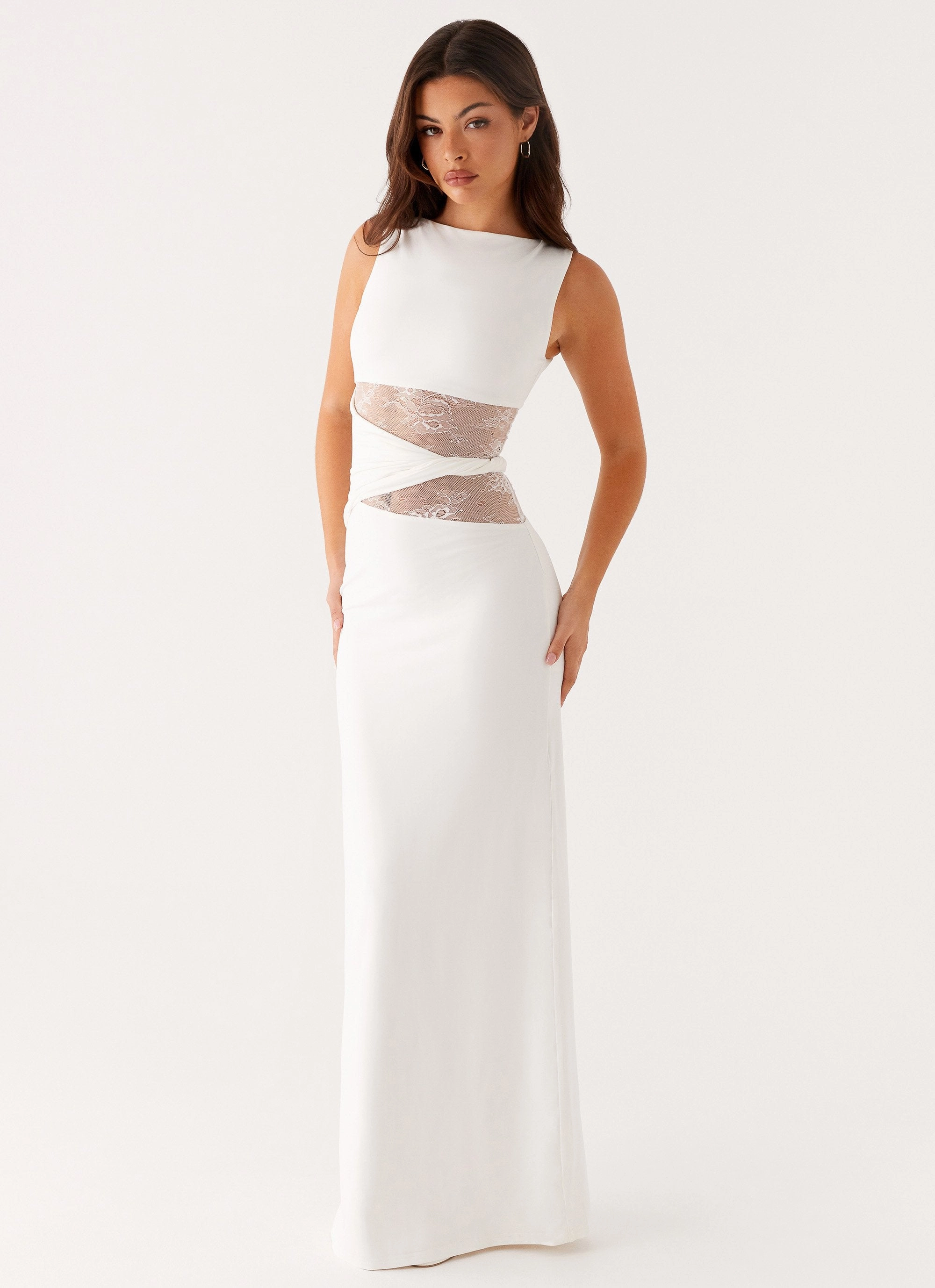 Karma Maxi Dress - White Relaxed Finish Regular-fit