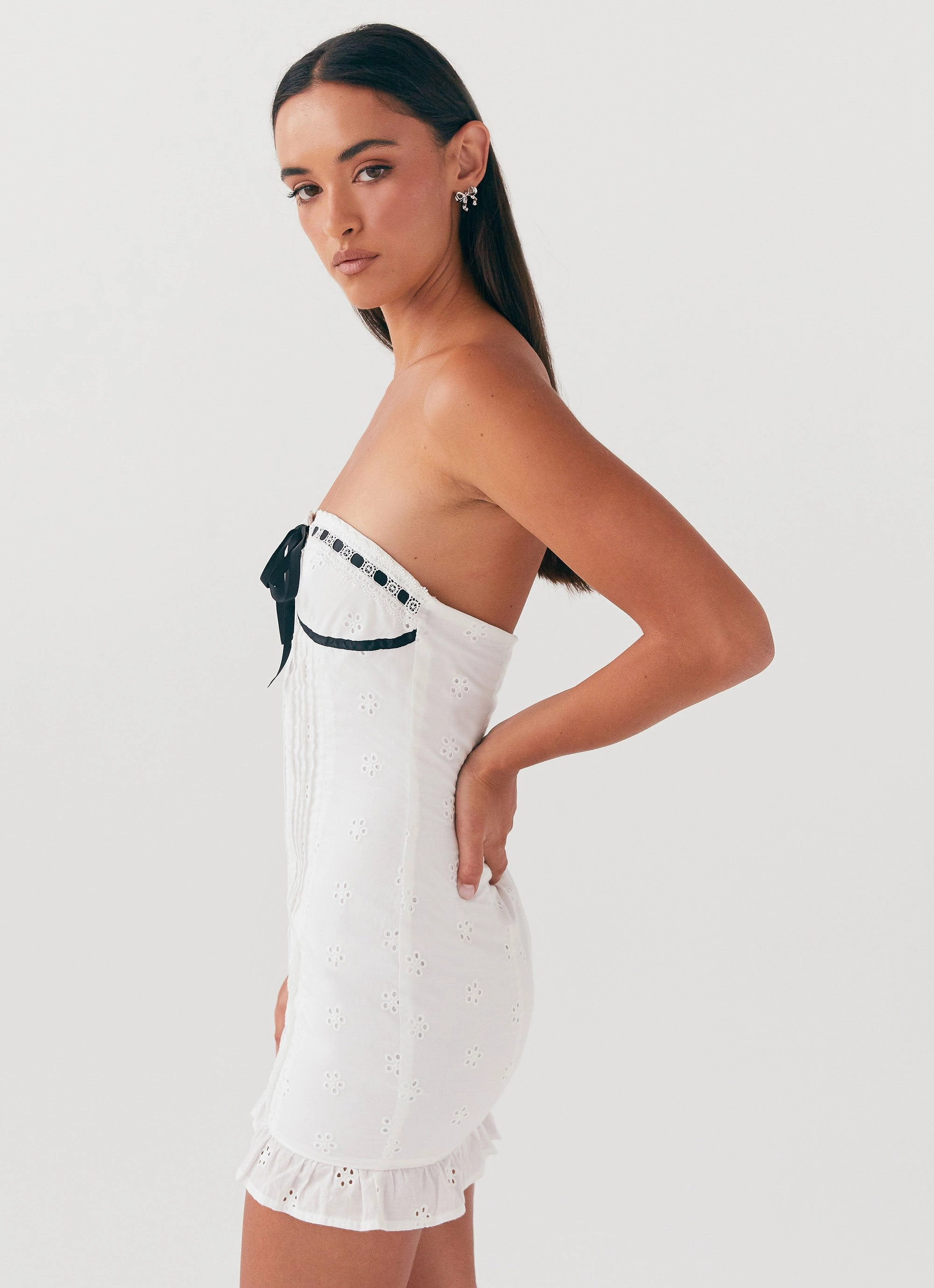Katana Mini Dress - White Modern Soft