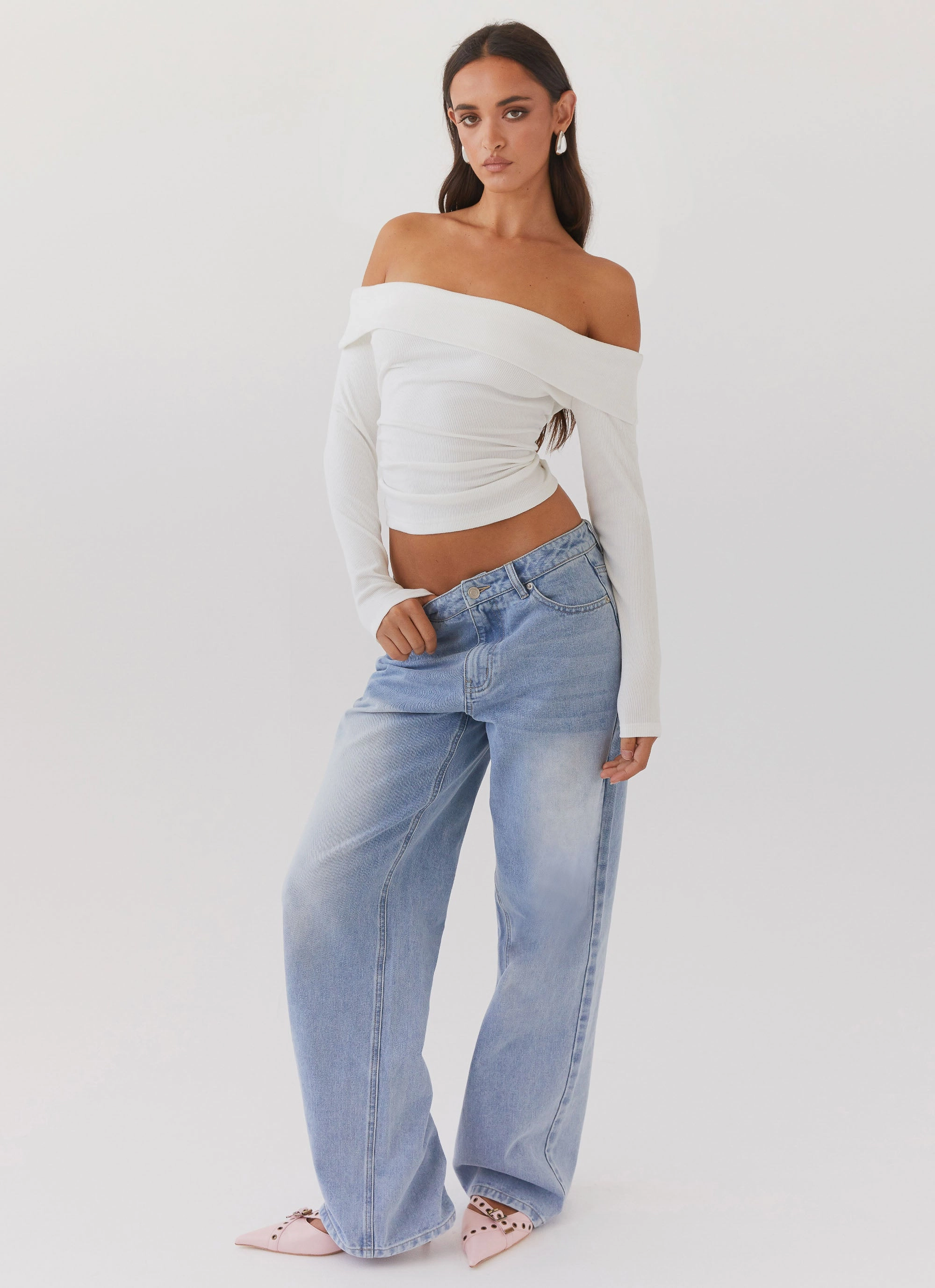 Keanna Low Rise Denim Jeans - Light Blue Night Out Everyday Holiday Vibes