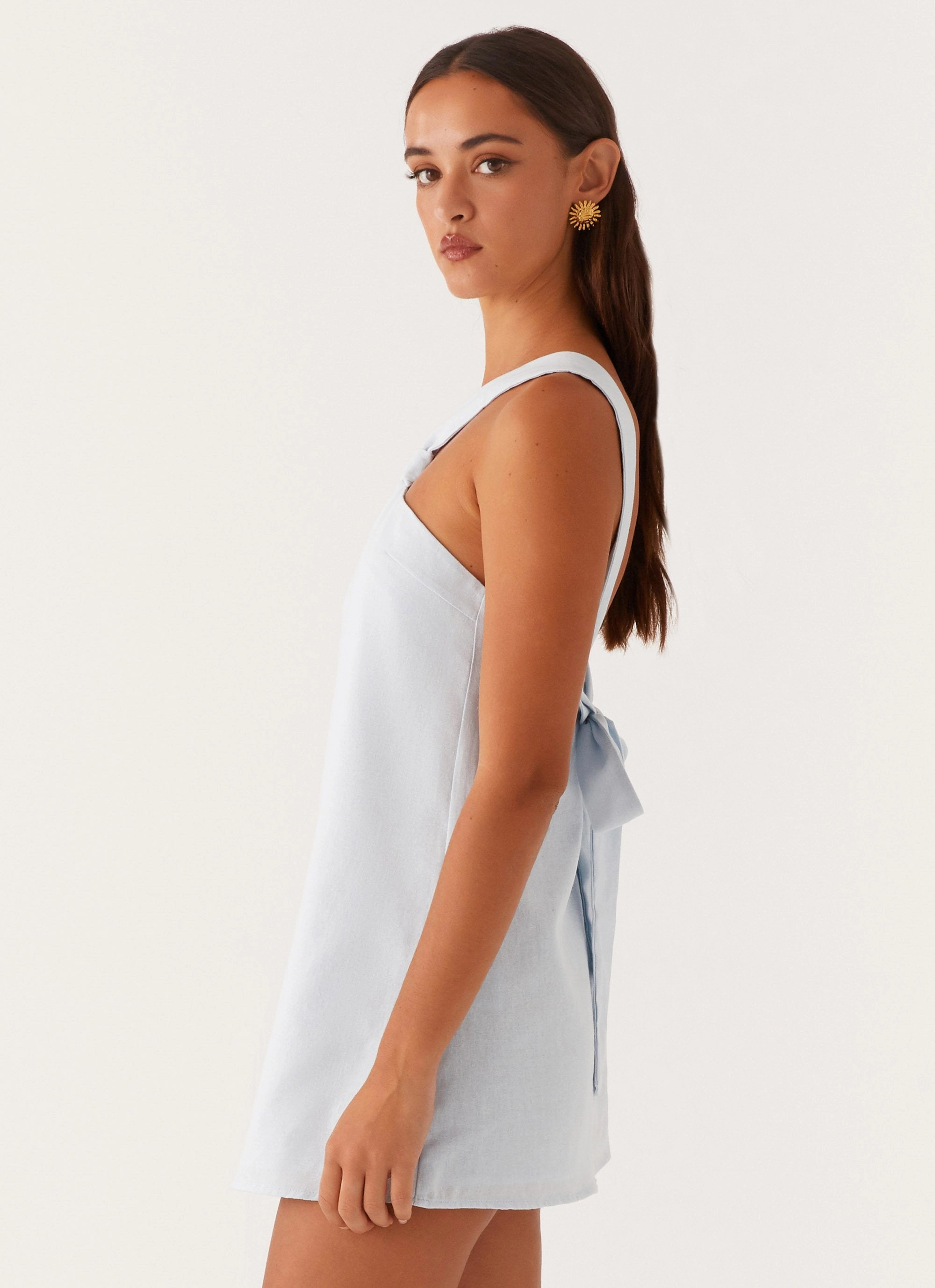 Casual chic dress Keira Linen Mini Dress - Blue