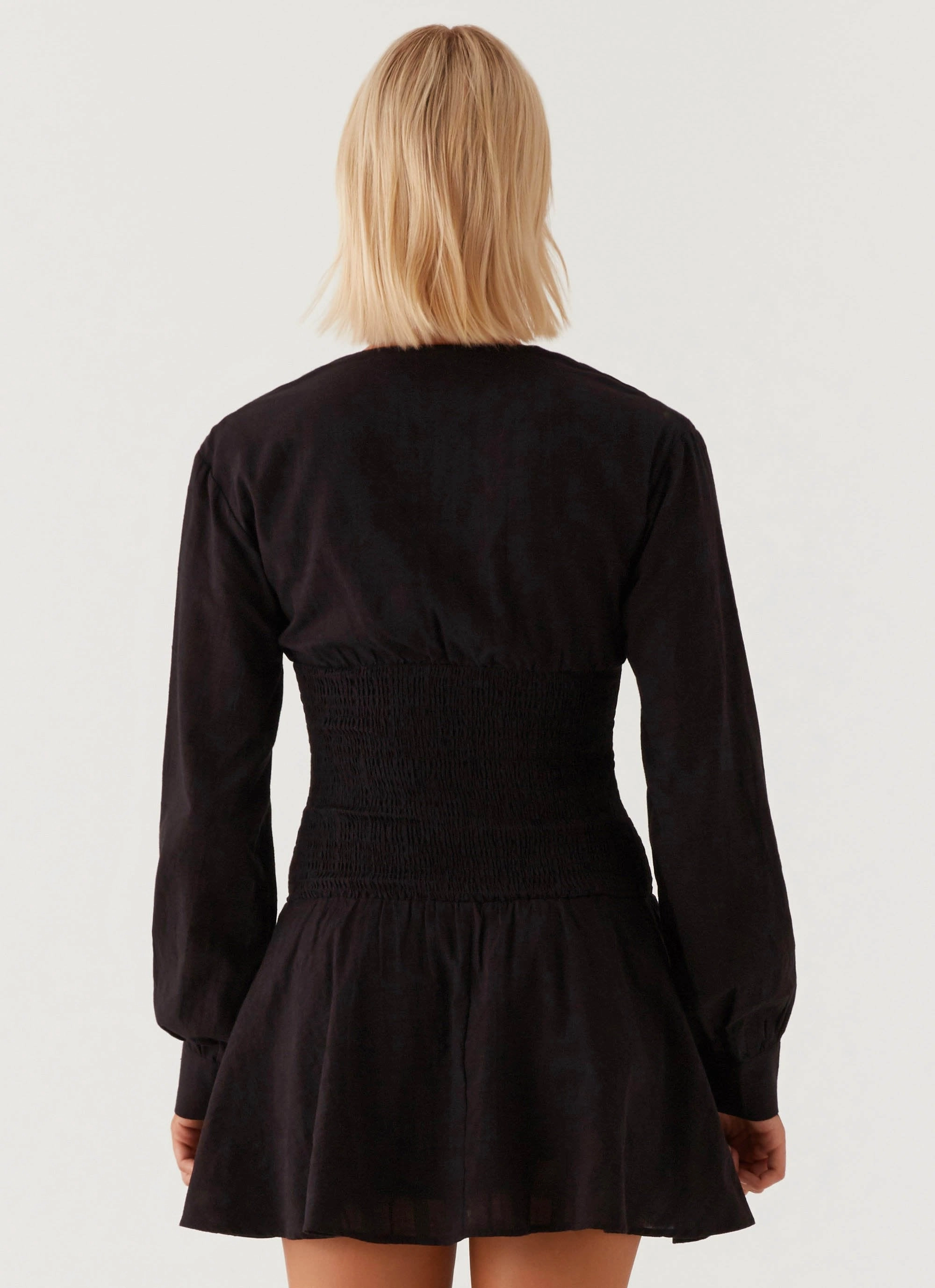 Kenzo Long Sleeve Mini Dress - Black Beach Walk Relax Feel
